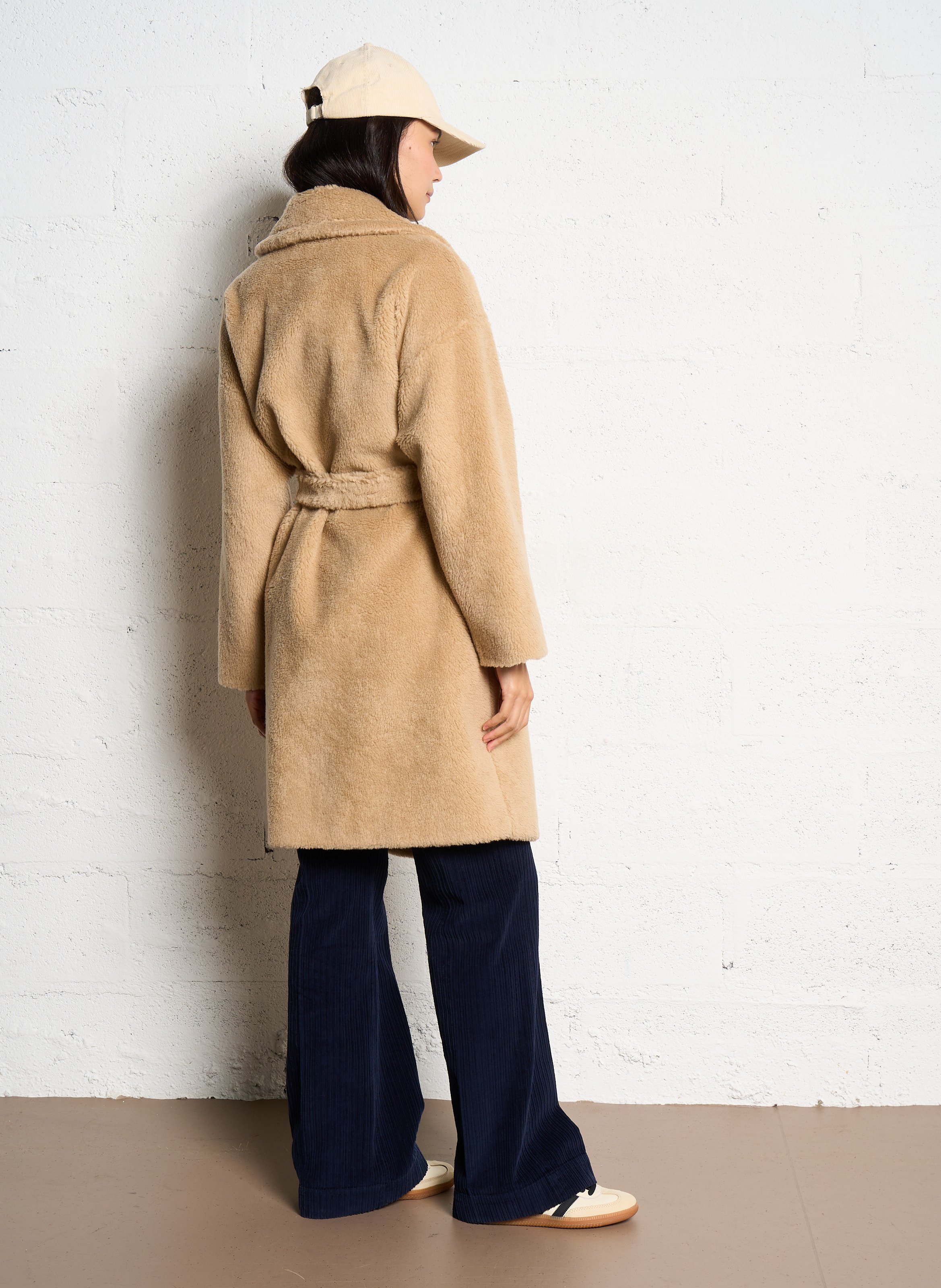 Manteau droit col tailleur en laine mélangée MAX MARA WEEK END Beige