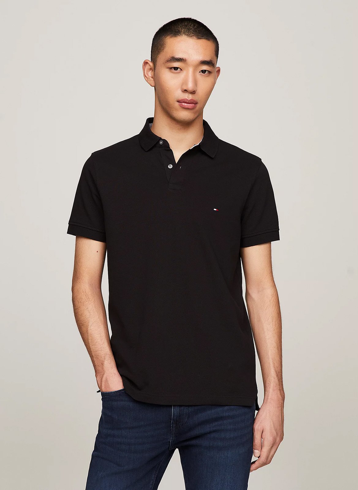 Polo regular-fit en coton biologique mélangé TOMMY HILFIGER