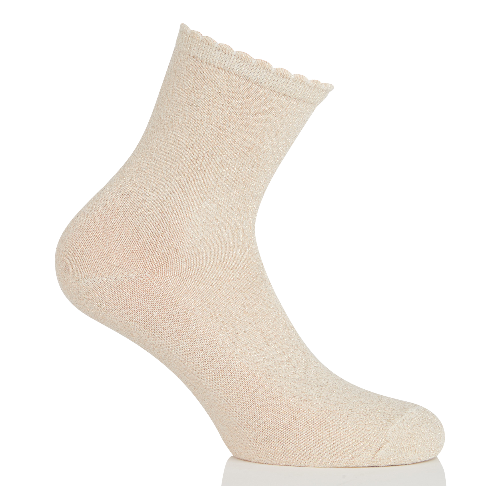 Chaussettes à fils métallisés en coton mélangé PIECES Beige