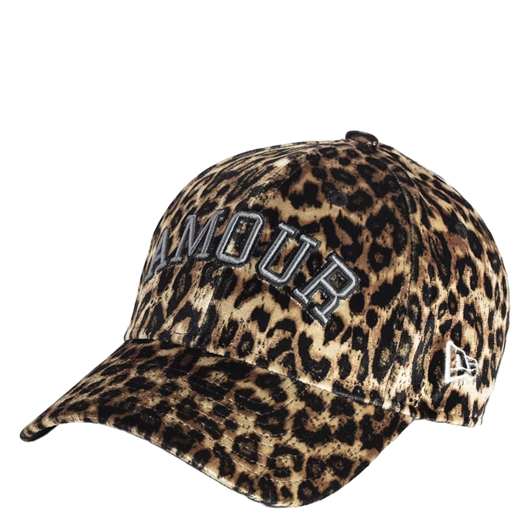Leopard Embroidered Cap Brown