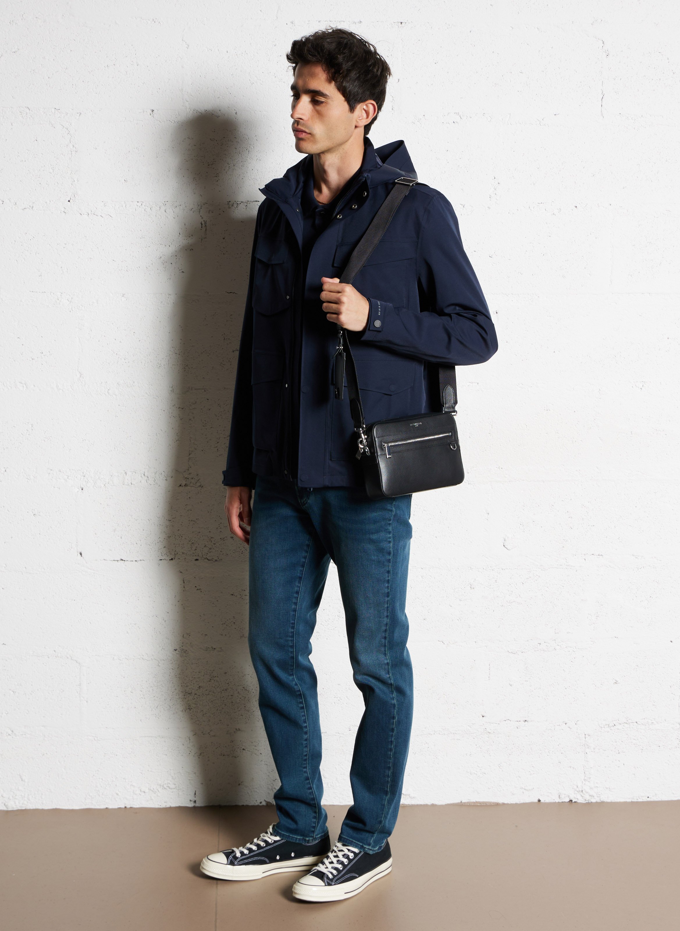 Leren crossbodytas  LE TANNEUR Zwart