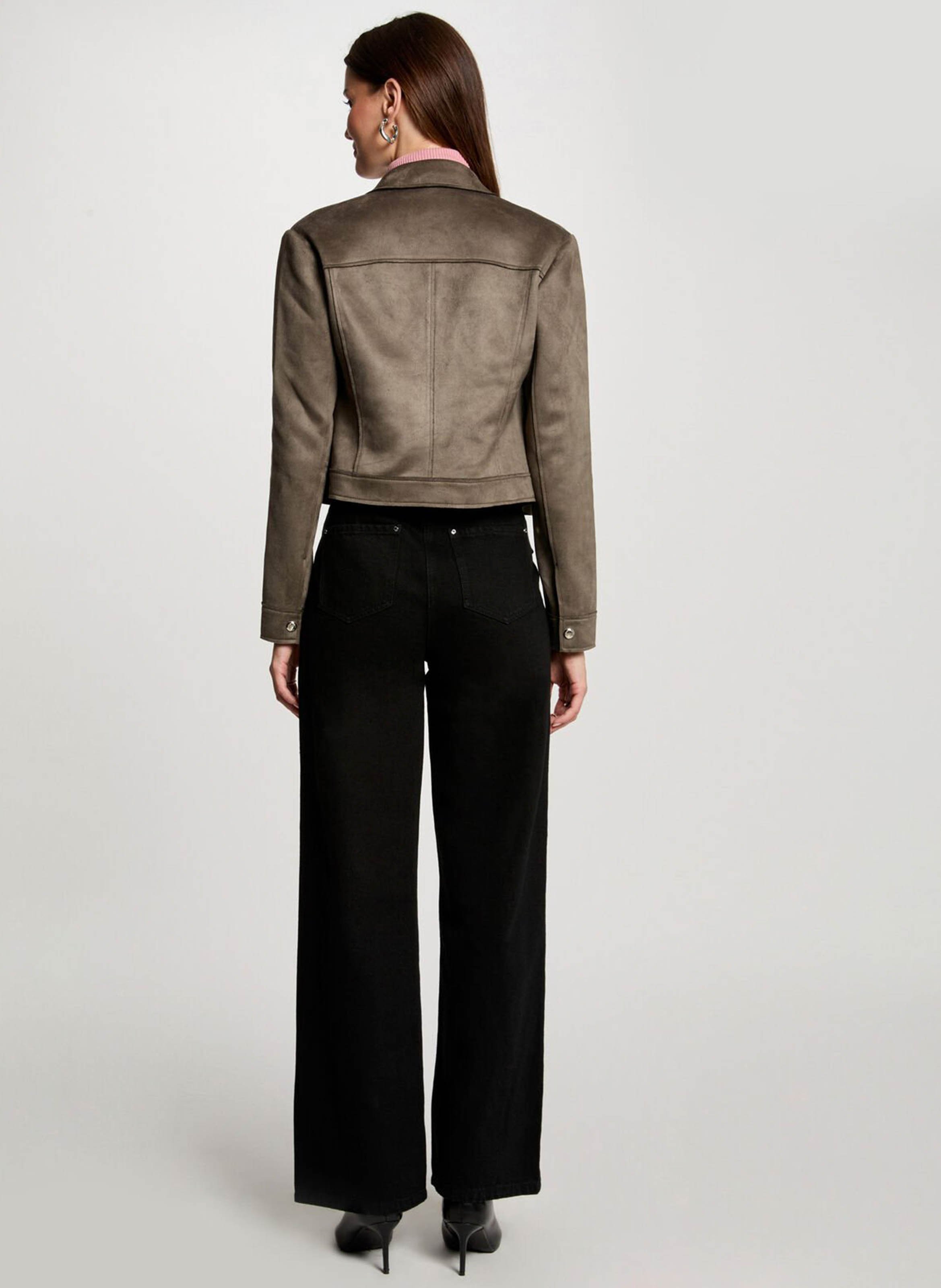 Short velvet jacket MORGAN Green