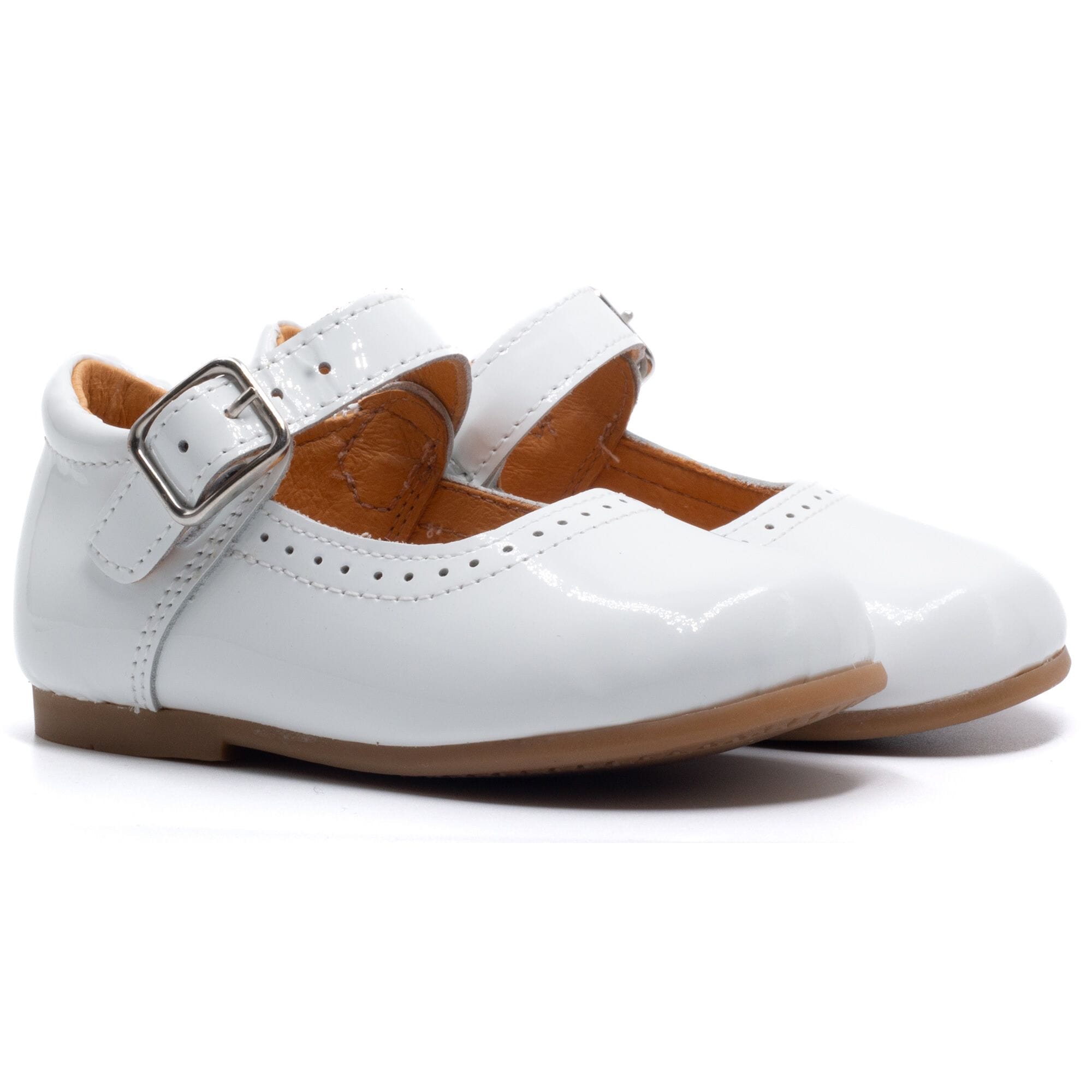 Patent leather baby girl shoes Boni & Sidonie White