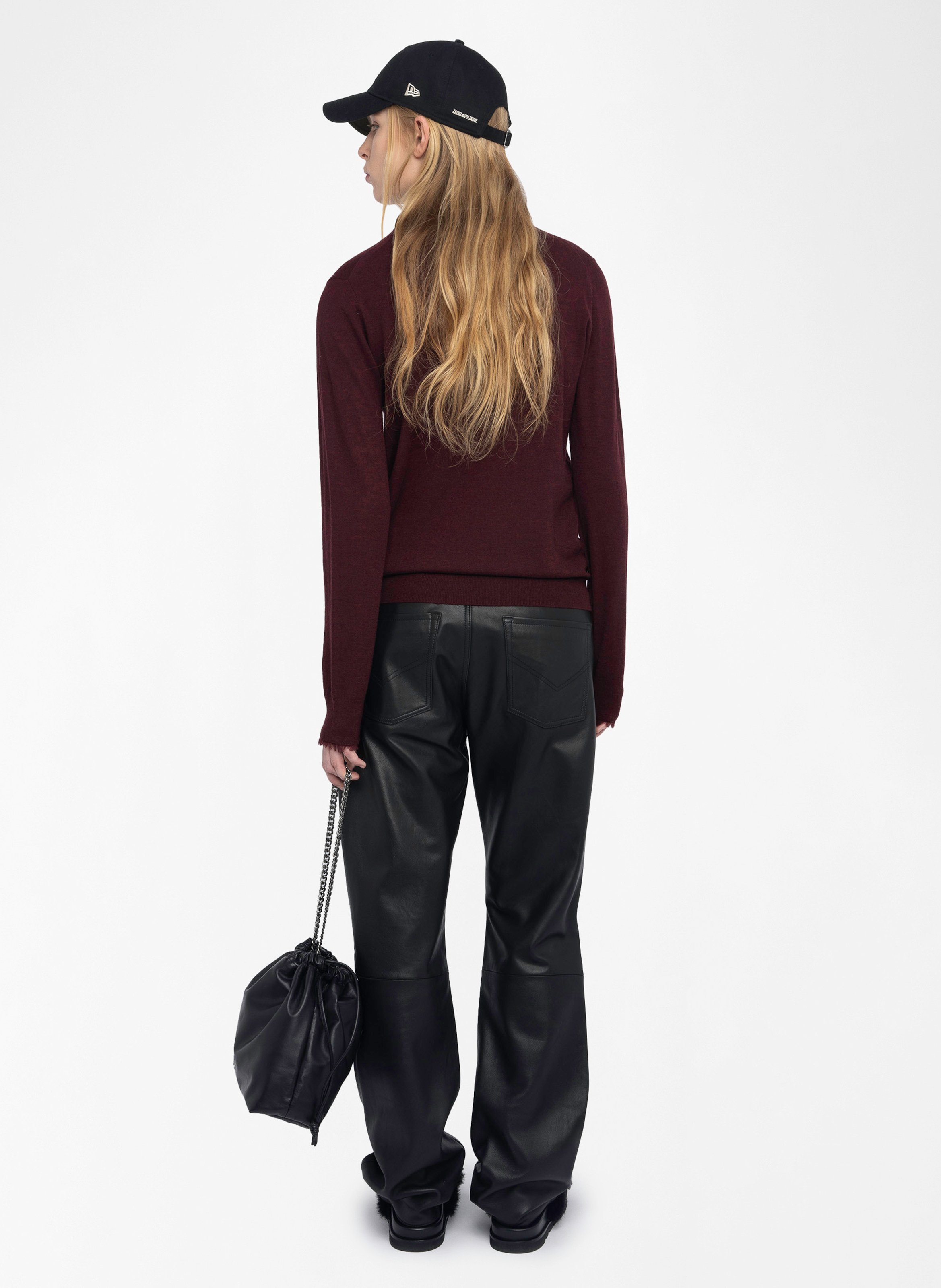 Pull col rond manches longues en cachemire ZADIG&VOLTAIRE Violet