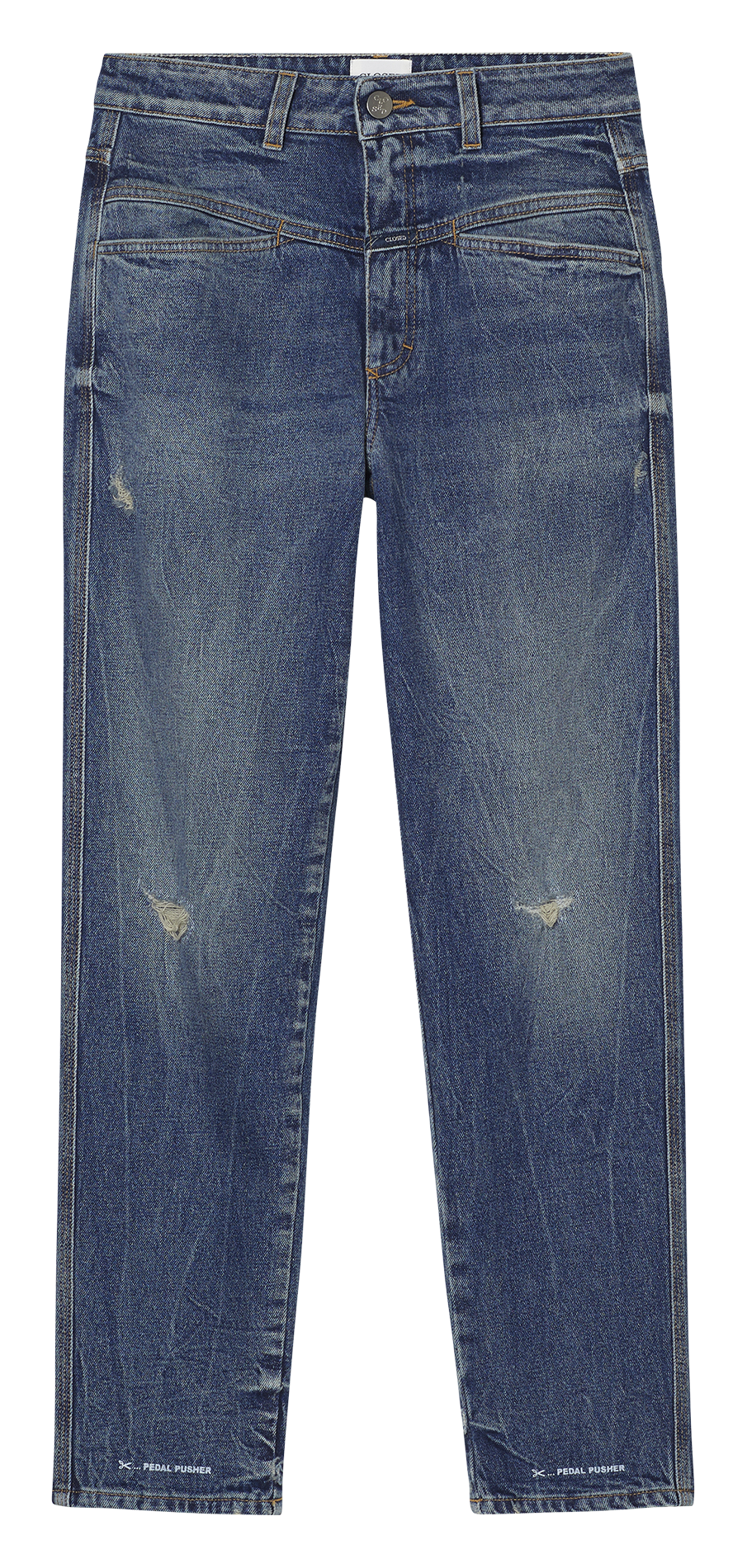 High-waisted straight leg jeans with seams CLOSED Blue