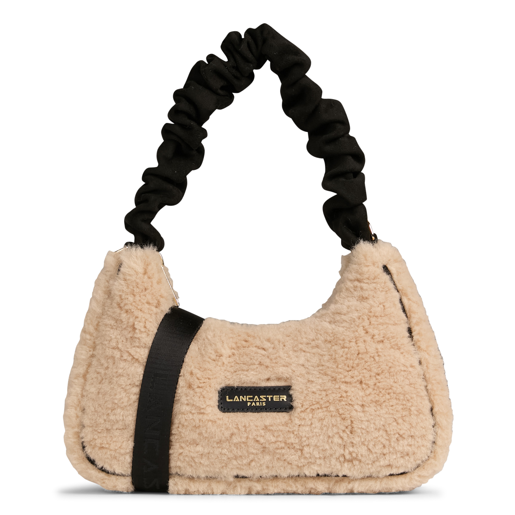 Sac bandoulière molletonné  LANCASTER PARIS Noir