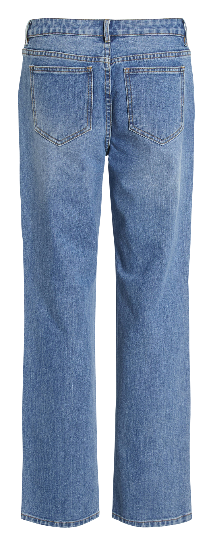 Jean droit à détails lacets en coton VILA Bleu