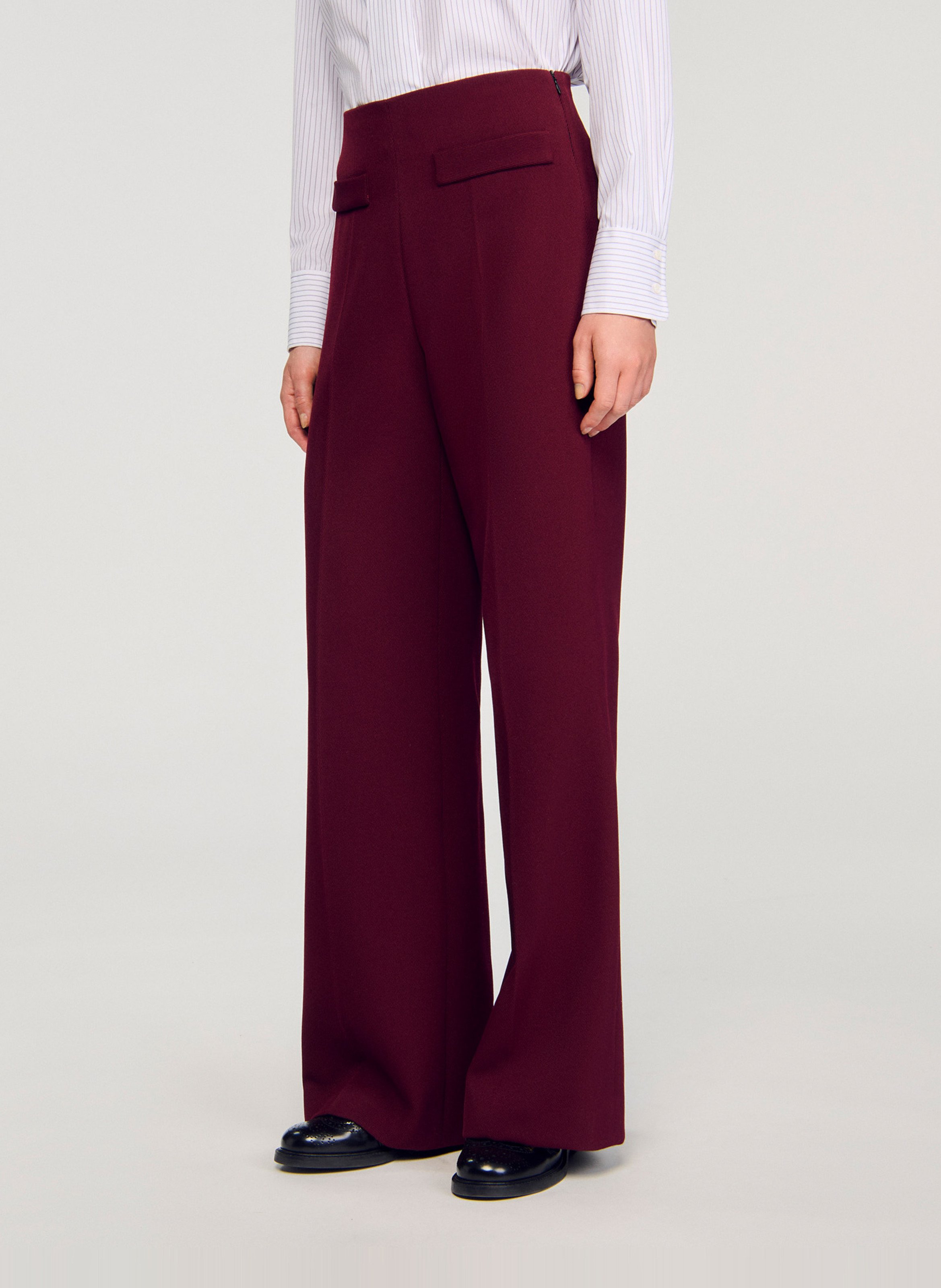 Wide trousers SANDRO Red