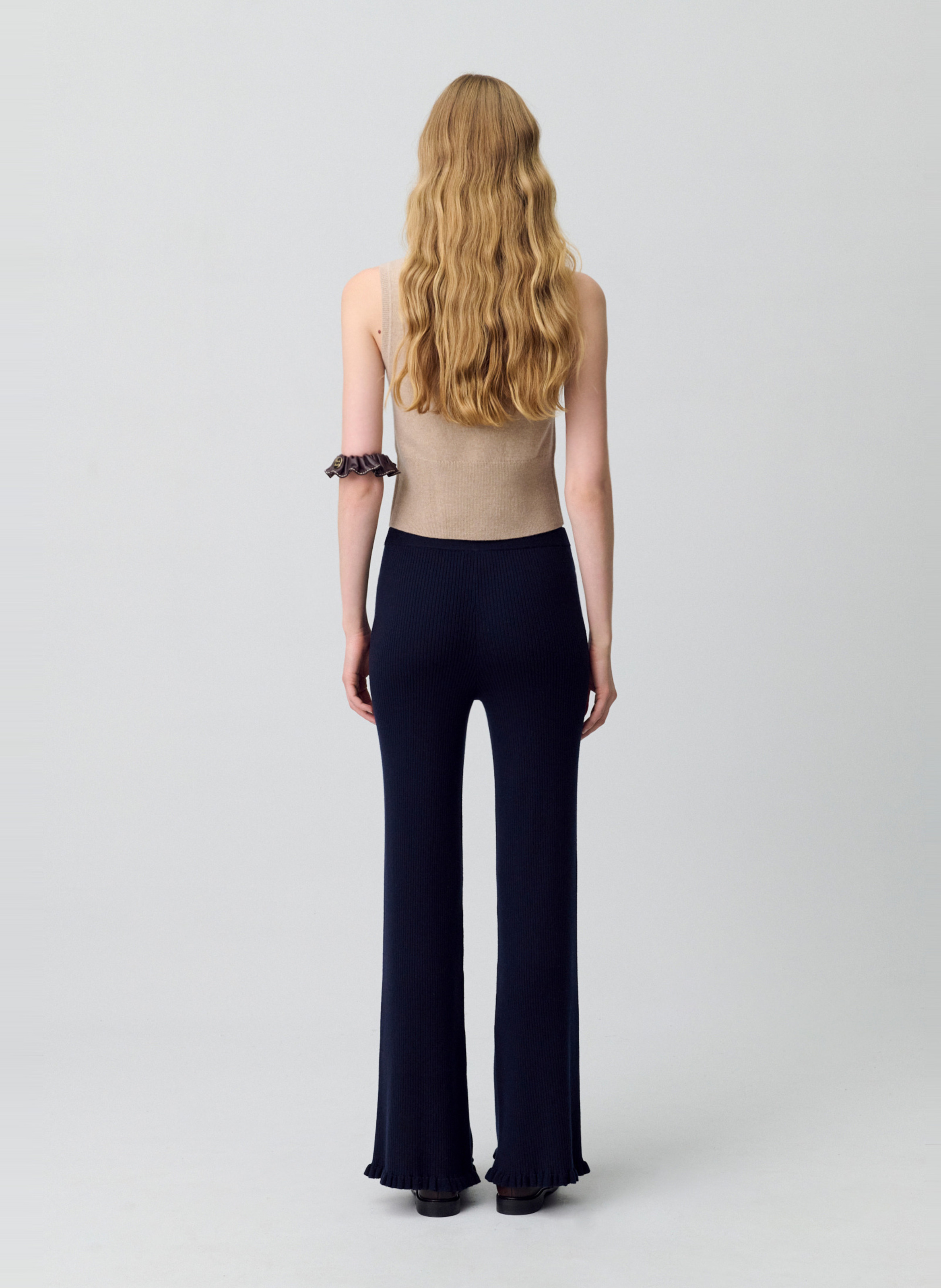 Flare knit pants CLAUDIE PIERLOT Blue