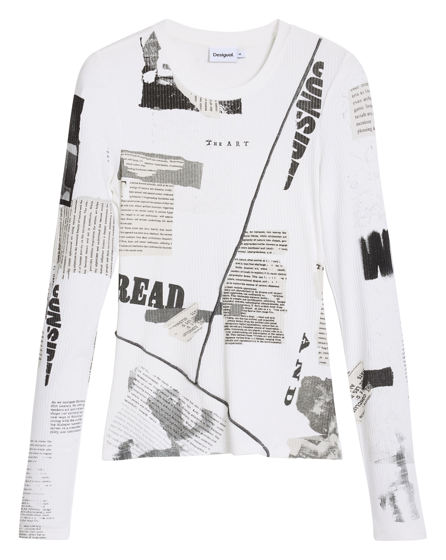 Tee-shirt col rond imprimé DESIGUAL Blanc