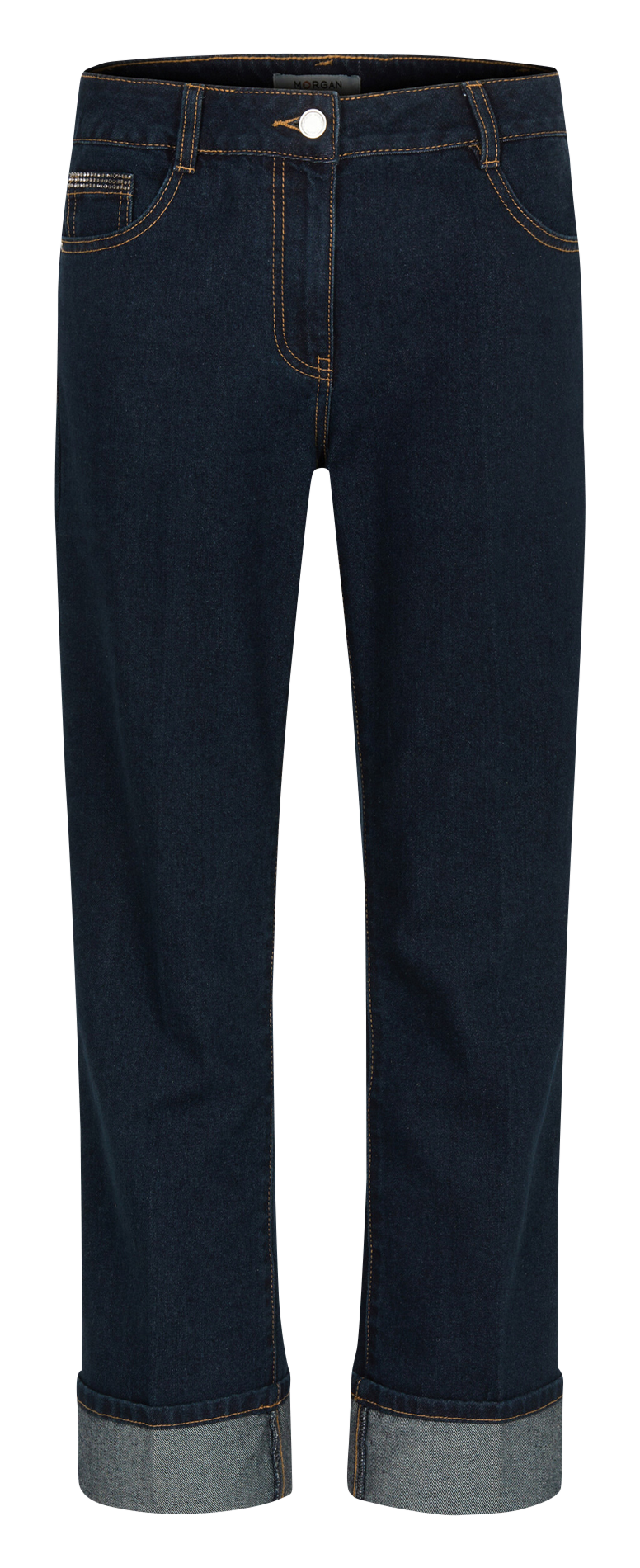 Jean droit en coton mélangé MORGAN Bleu