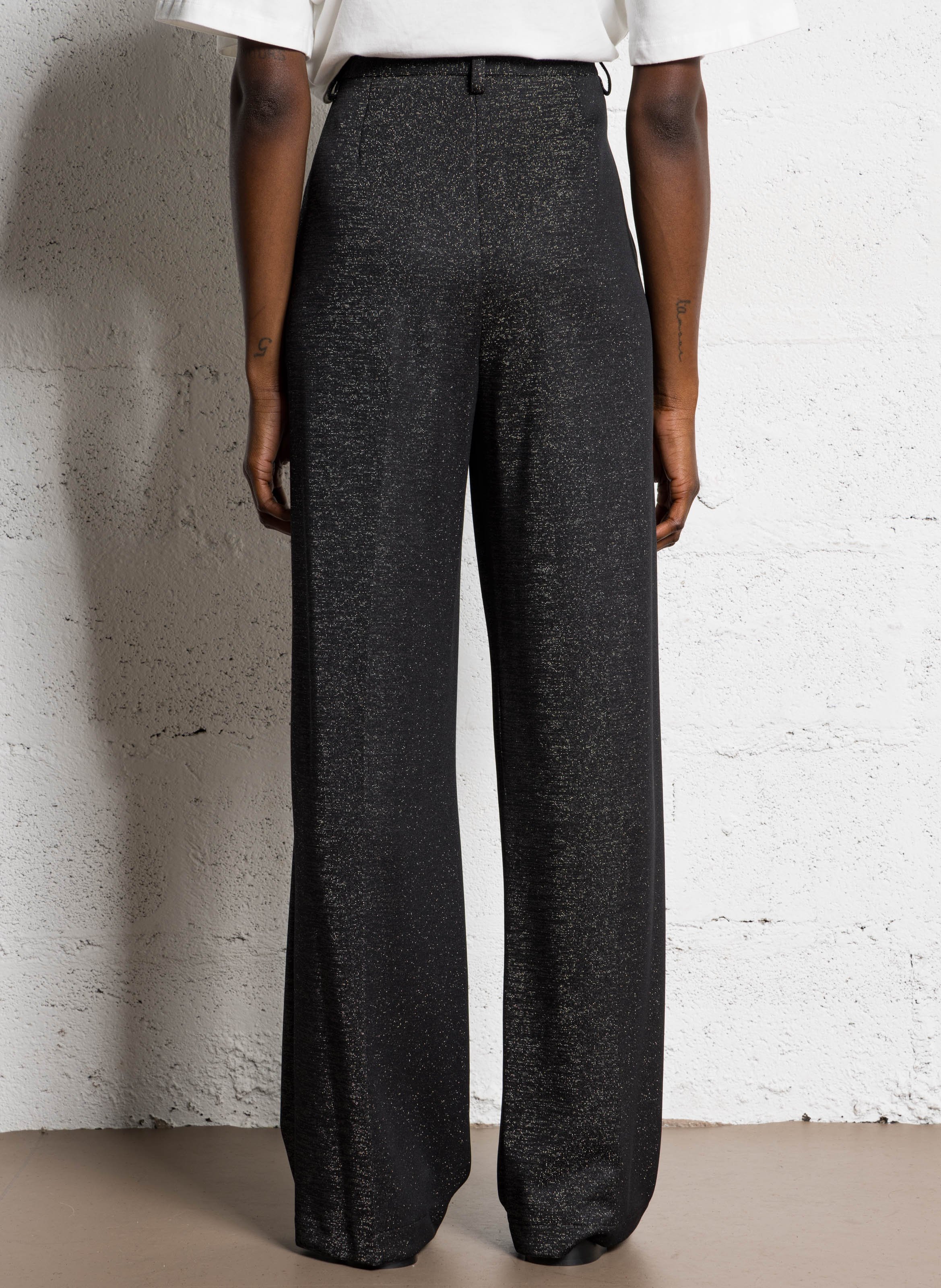 Glanzende, rechte broek IMPERIAL Zwart