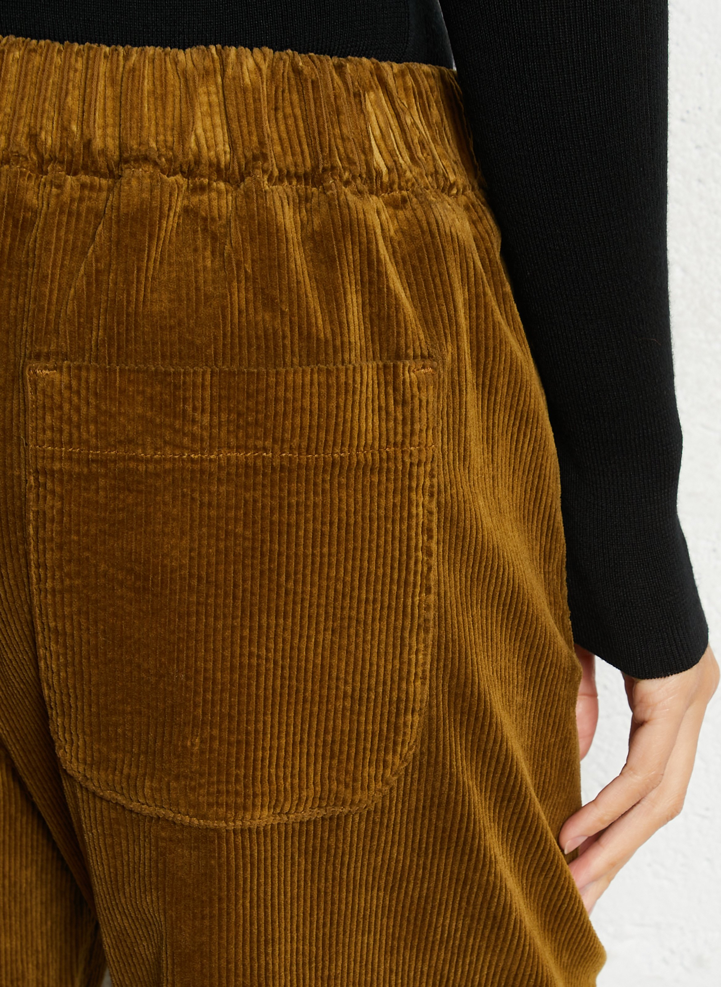 Pantalon large en velours côtelé HOD PARIS Marron