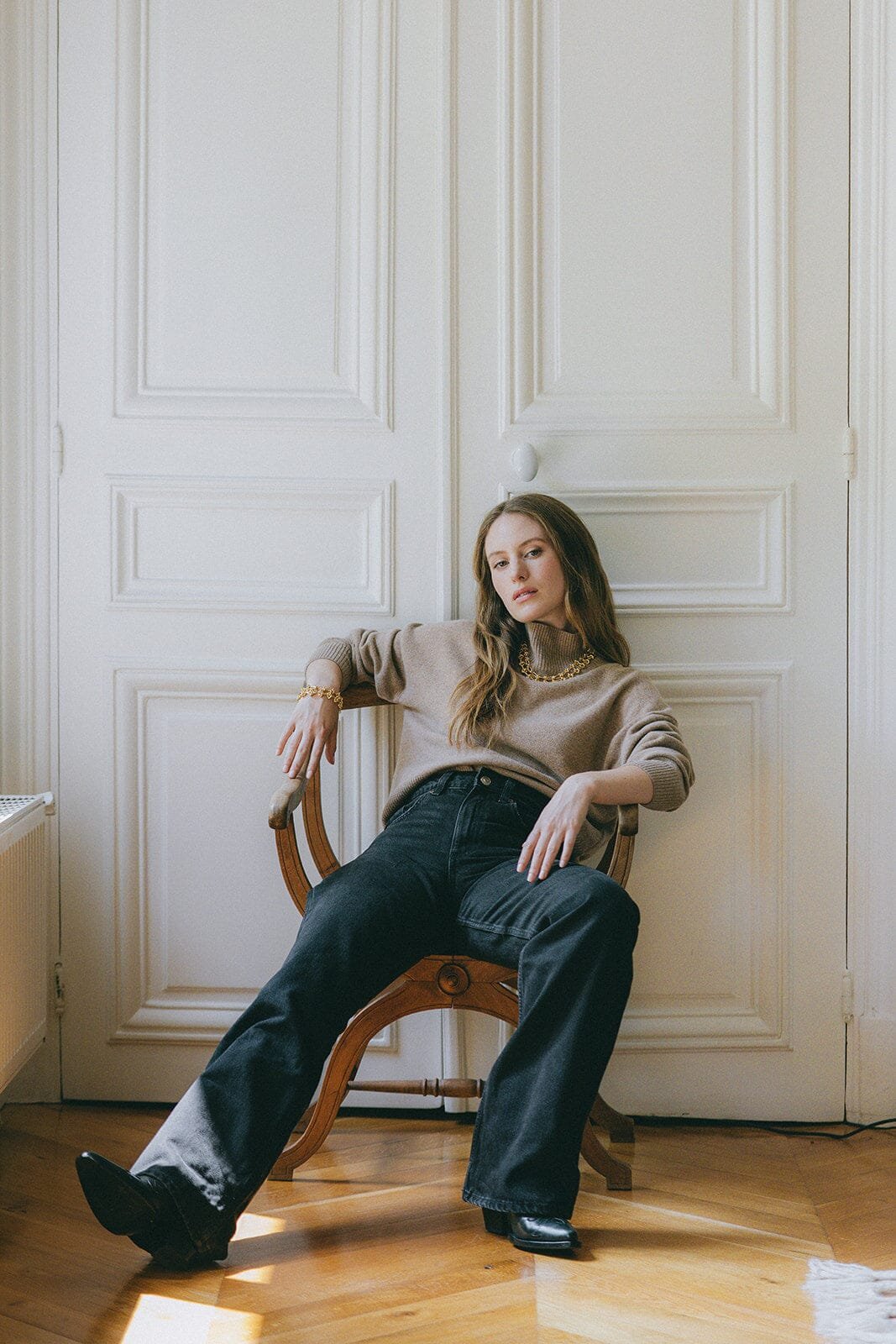 Maxi silver-plated bracelet MONSIEUR SIMONE Golden