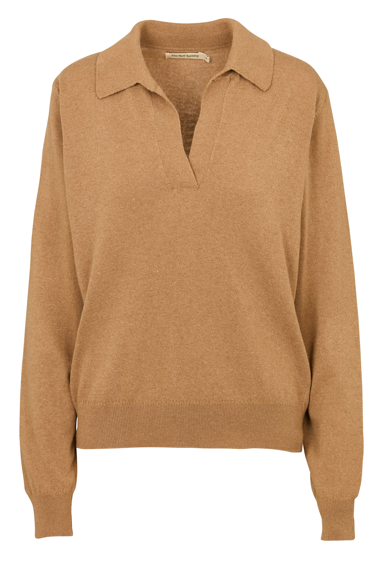 Ruime V-hals trui in effen kleur THE NEW SOCIETY Bruin