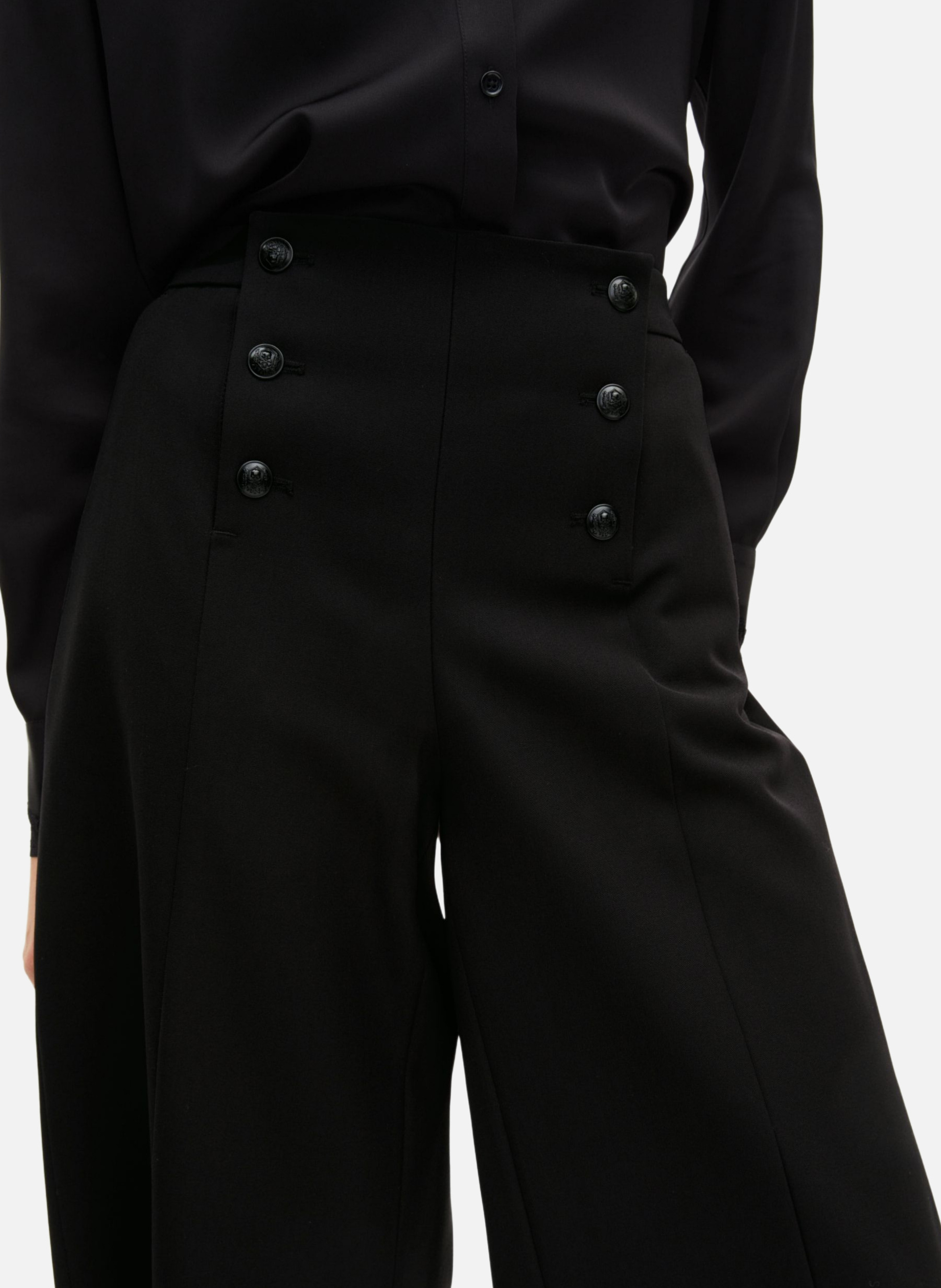 Wide leg high-waisted culottes THE KOOPLES Black