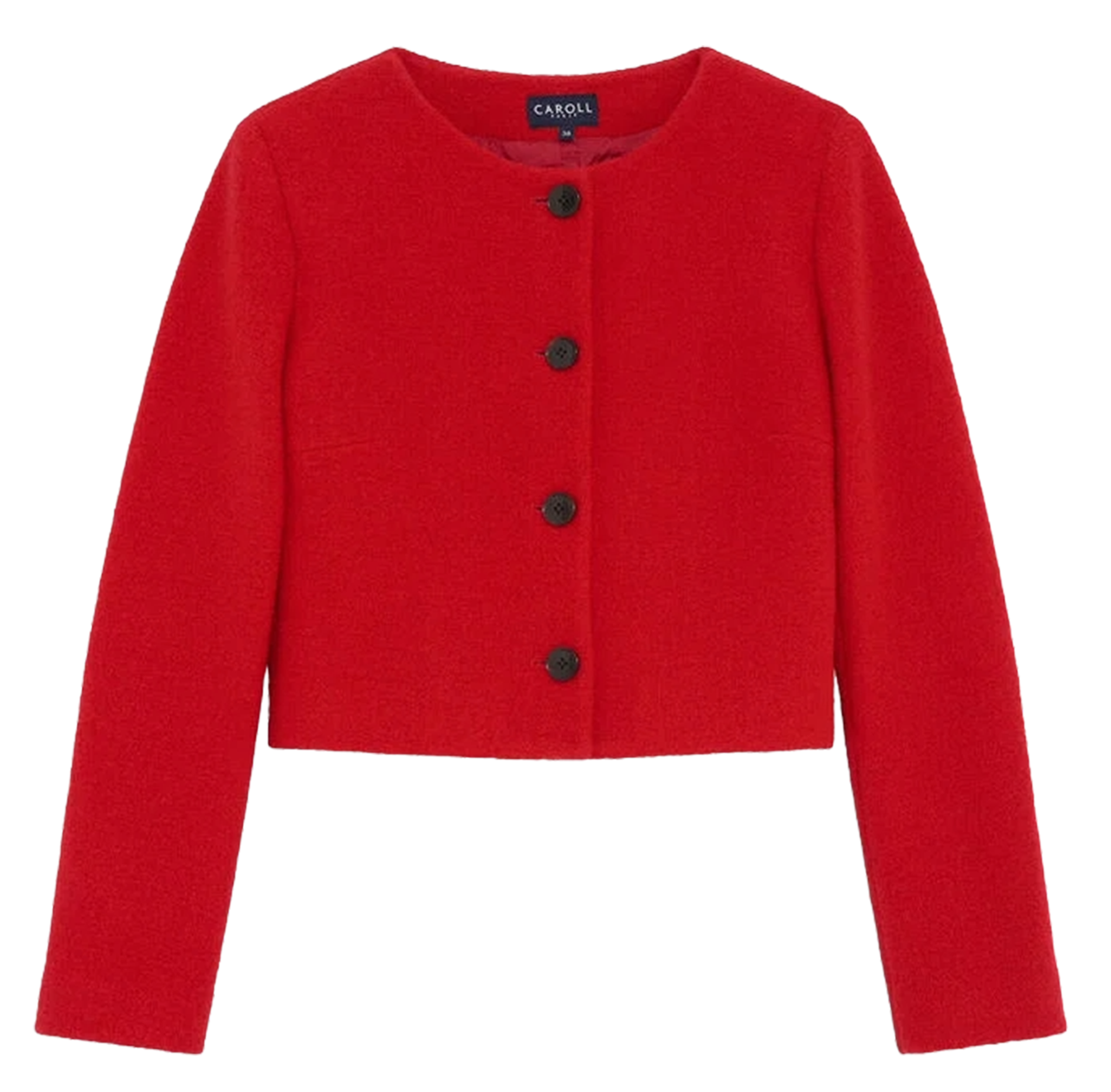 Round-neck wool jacket CAROLL Red