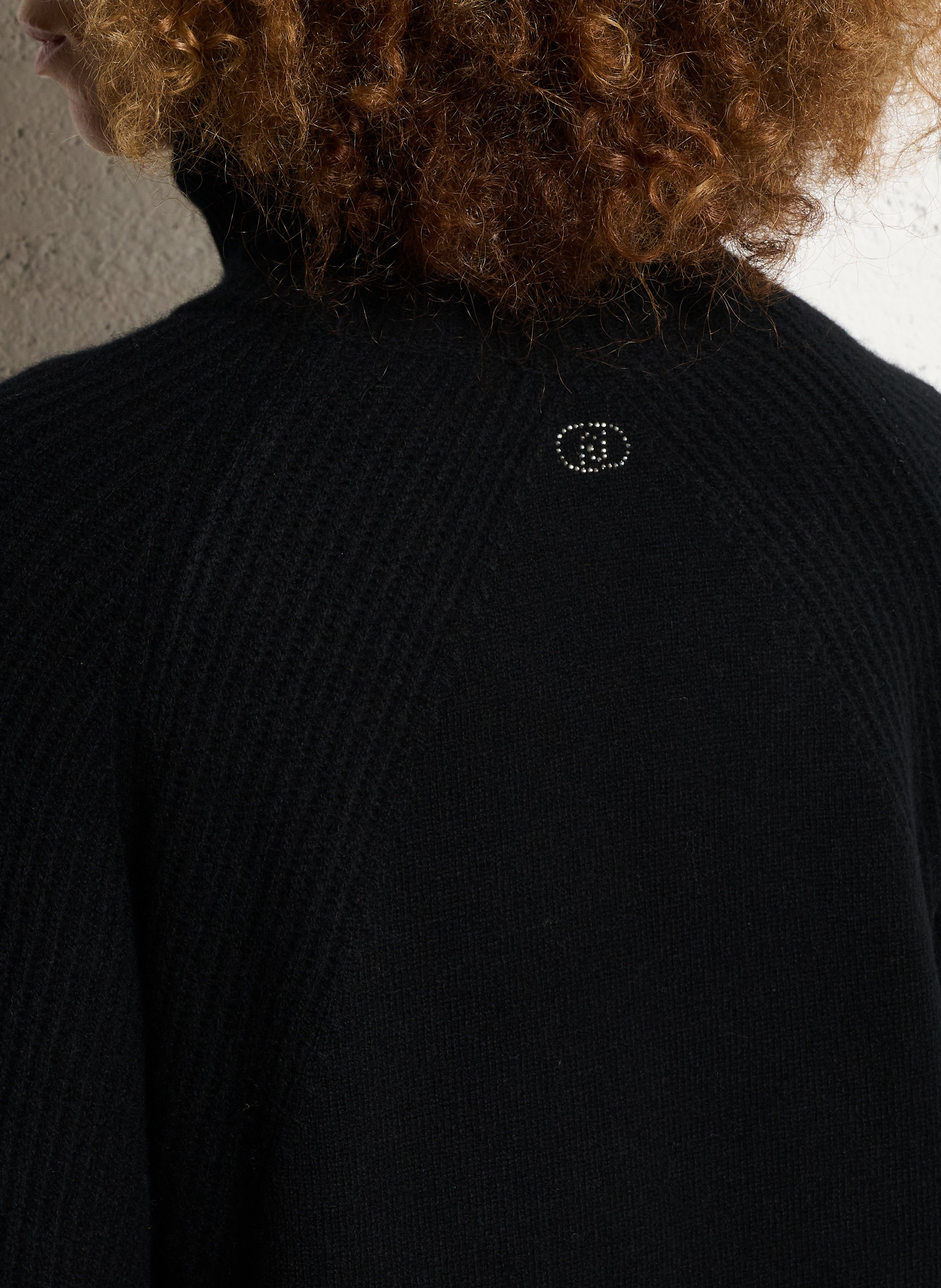 Short wool turtleneck dress LIU JO Black