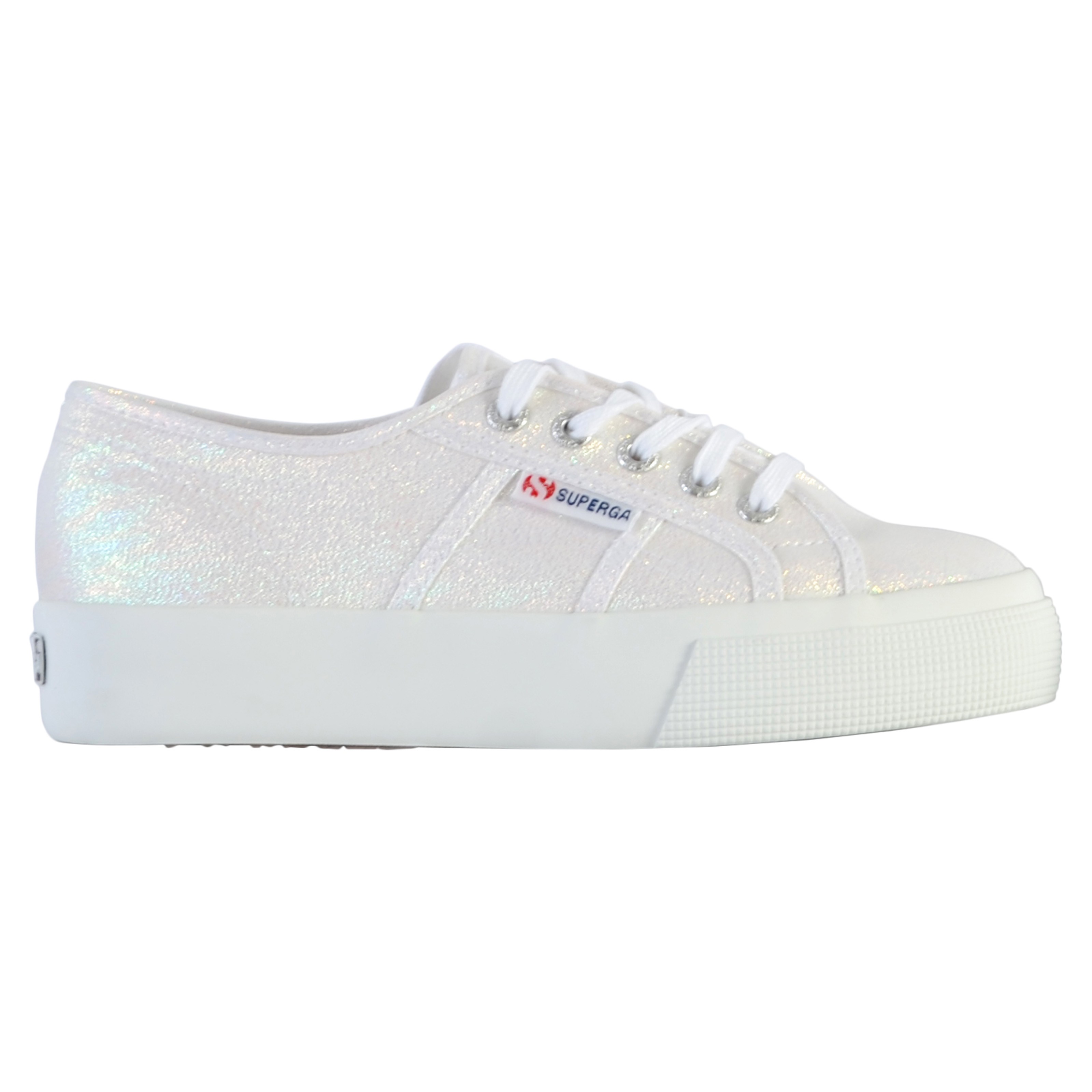 Superga 2730 Lame Lace-Up Sneakers SUPERGA White