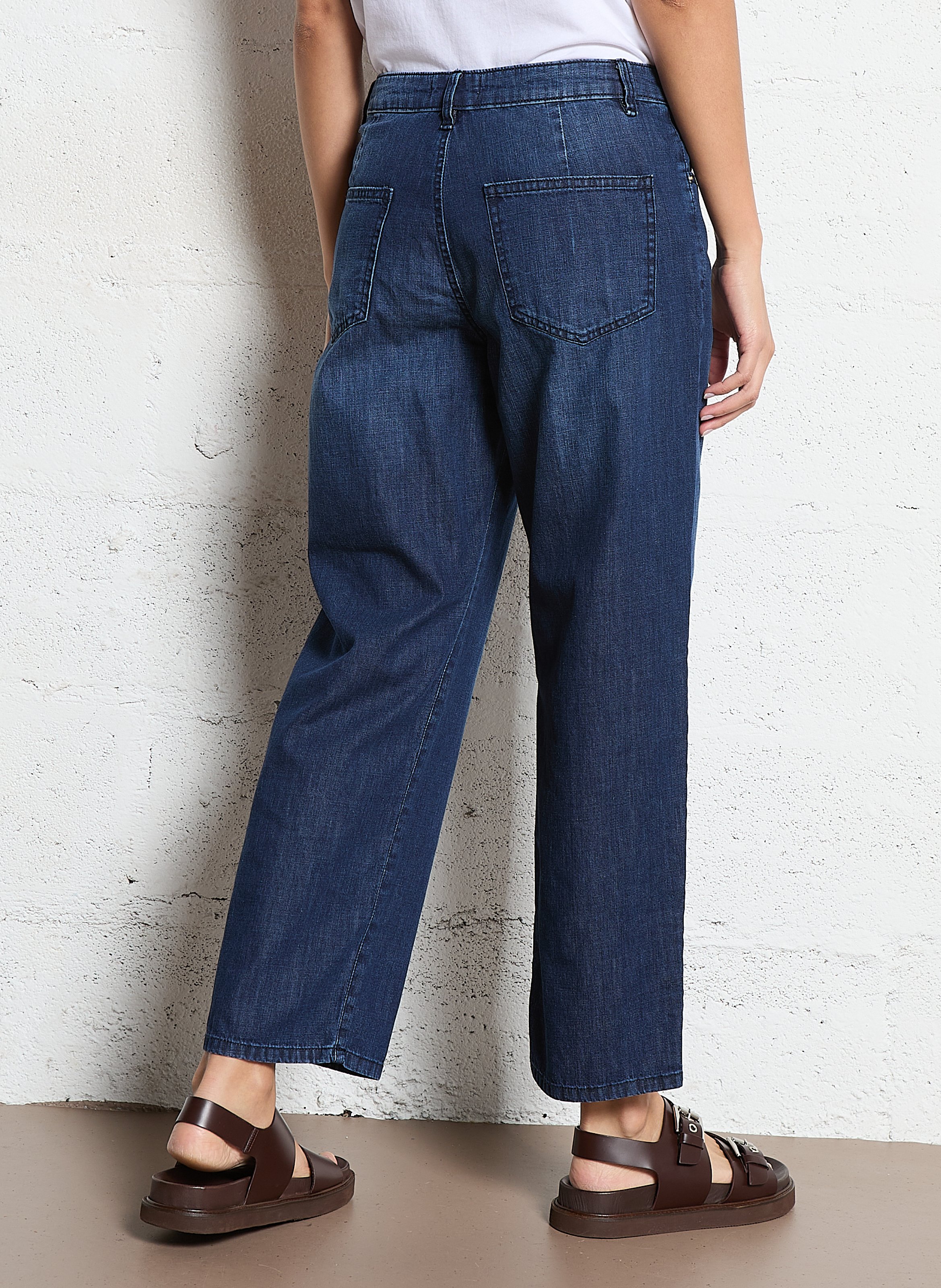 Cotton-blend straight jeans ACQUAVERDE Blue