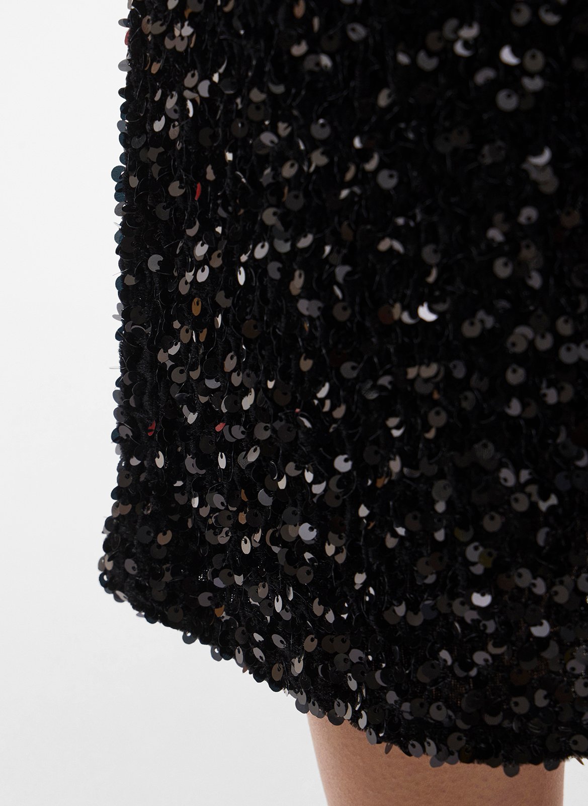 Lange rok met lovertjes VILA Zwart