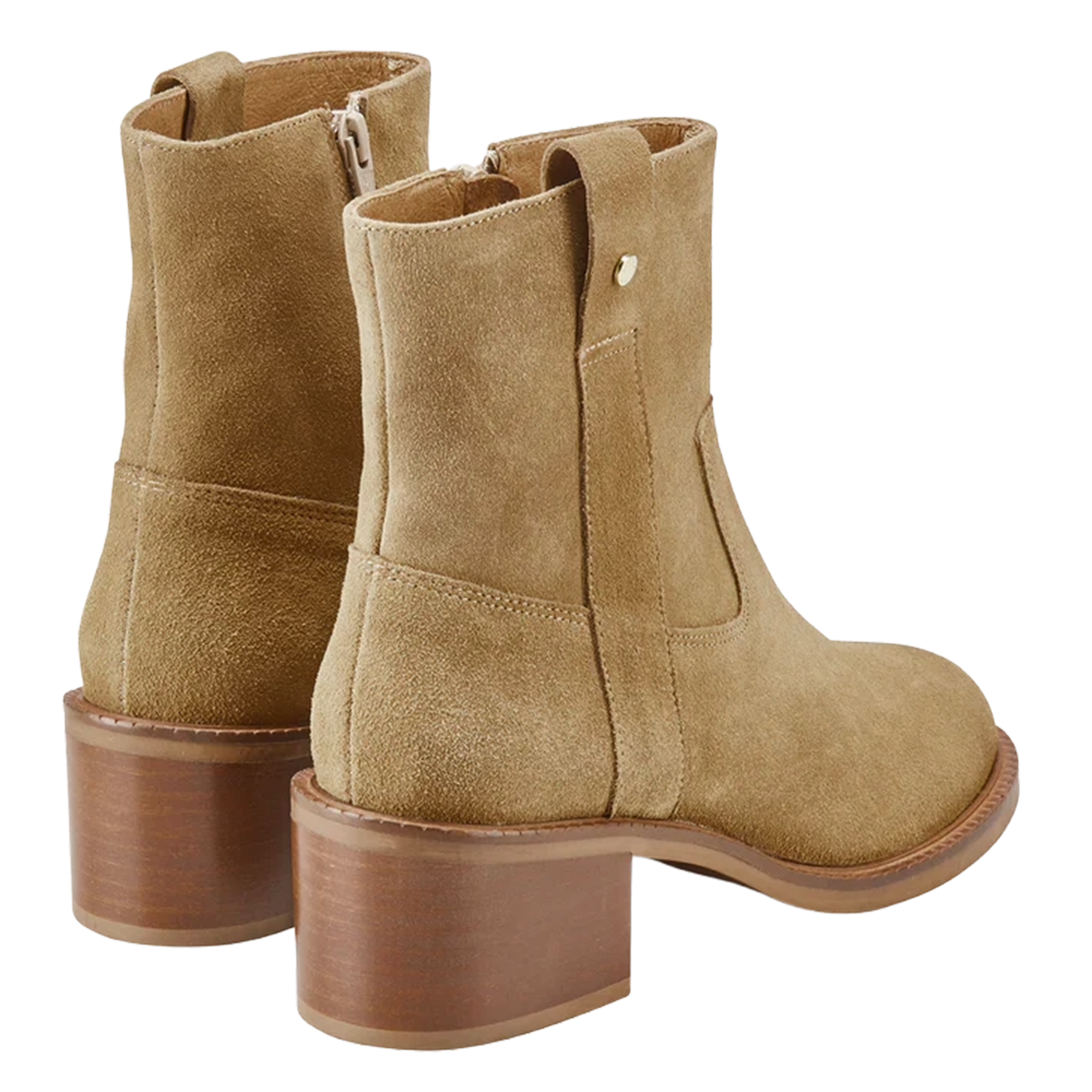 Enkellaarzen van veloursleer COSMOPARIS Beige