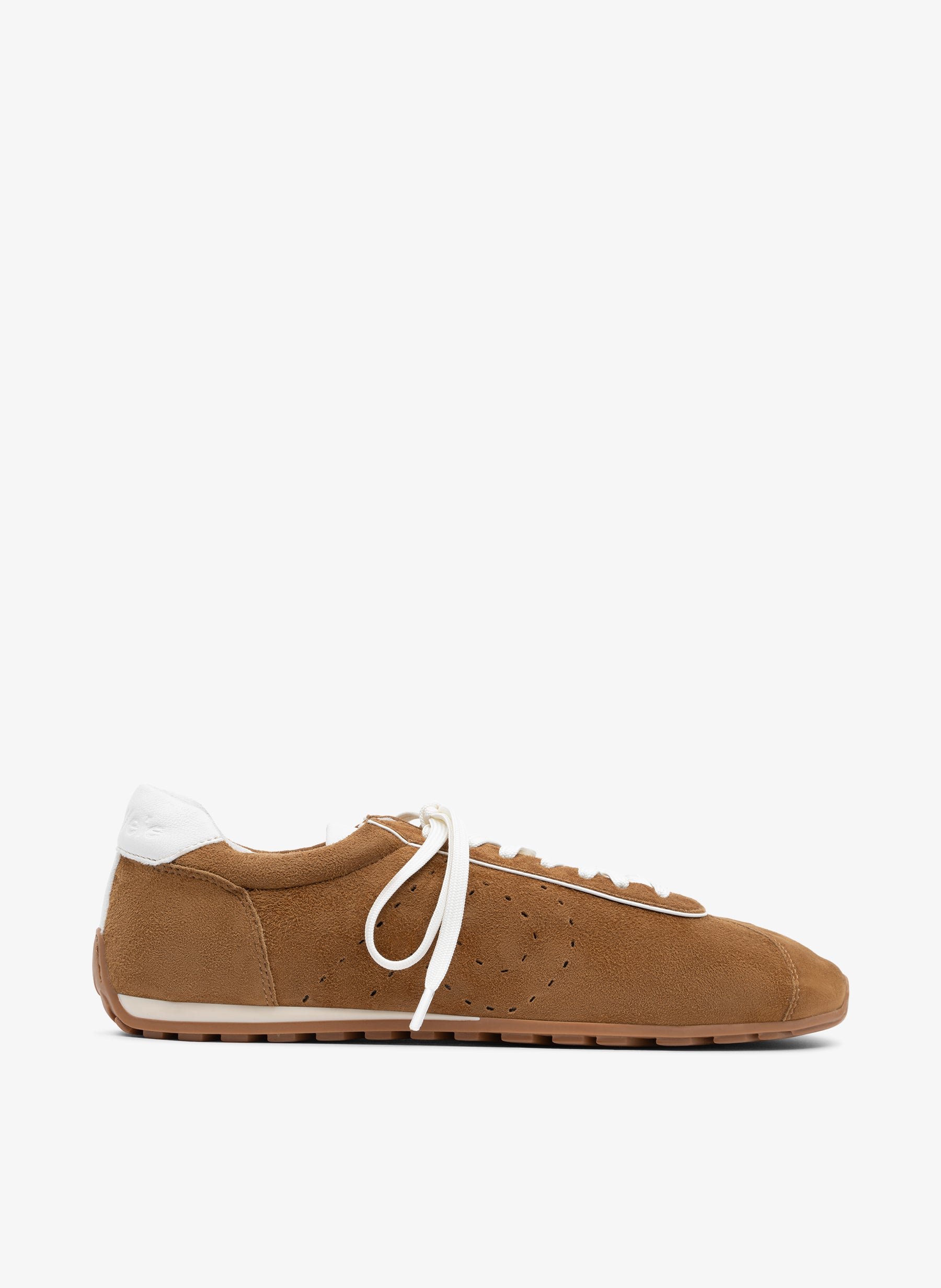 Camel suede leather sneaker PARALLELE PARIS Brown