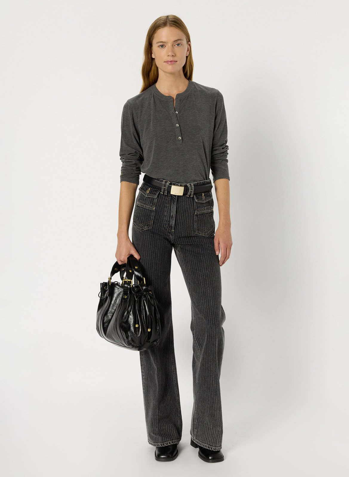 Tee-shirt droit en maille fine GERARD DAREL Gris