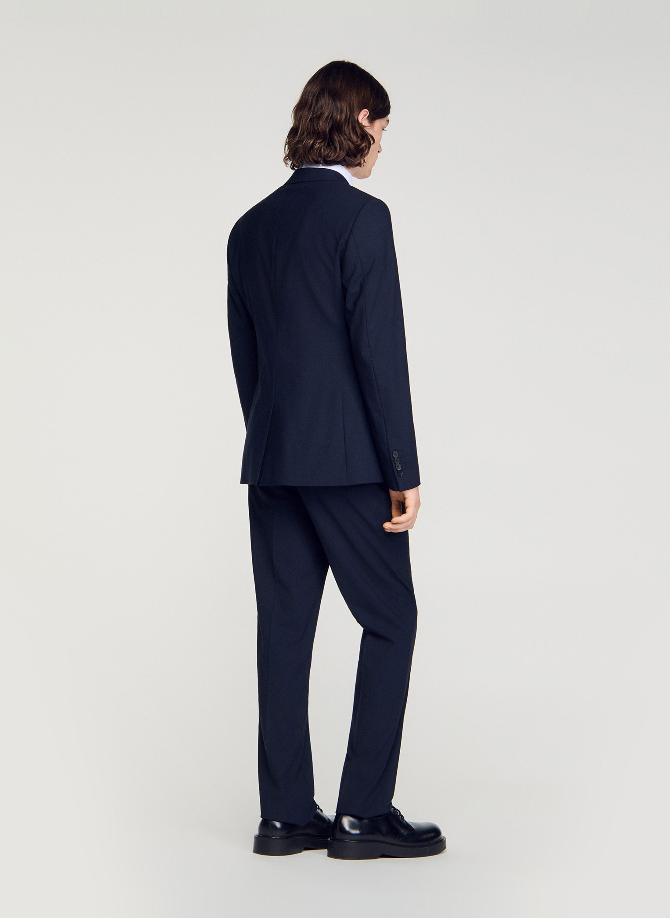 Rechte blazer | wolblend SANDRO Blauw