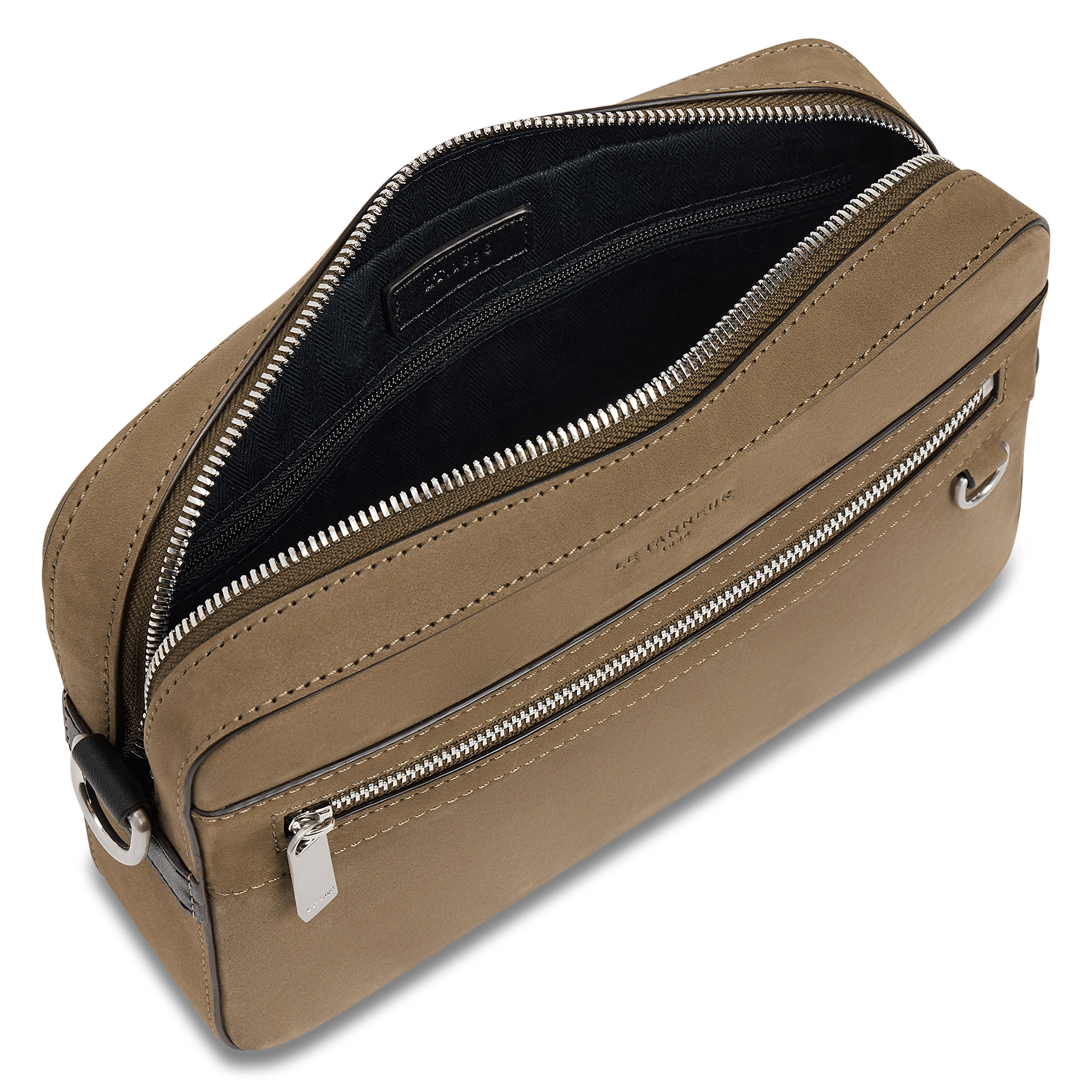 Small zippered grained leather bag LE TANNEUR Brown