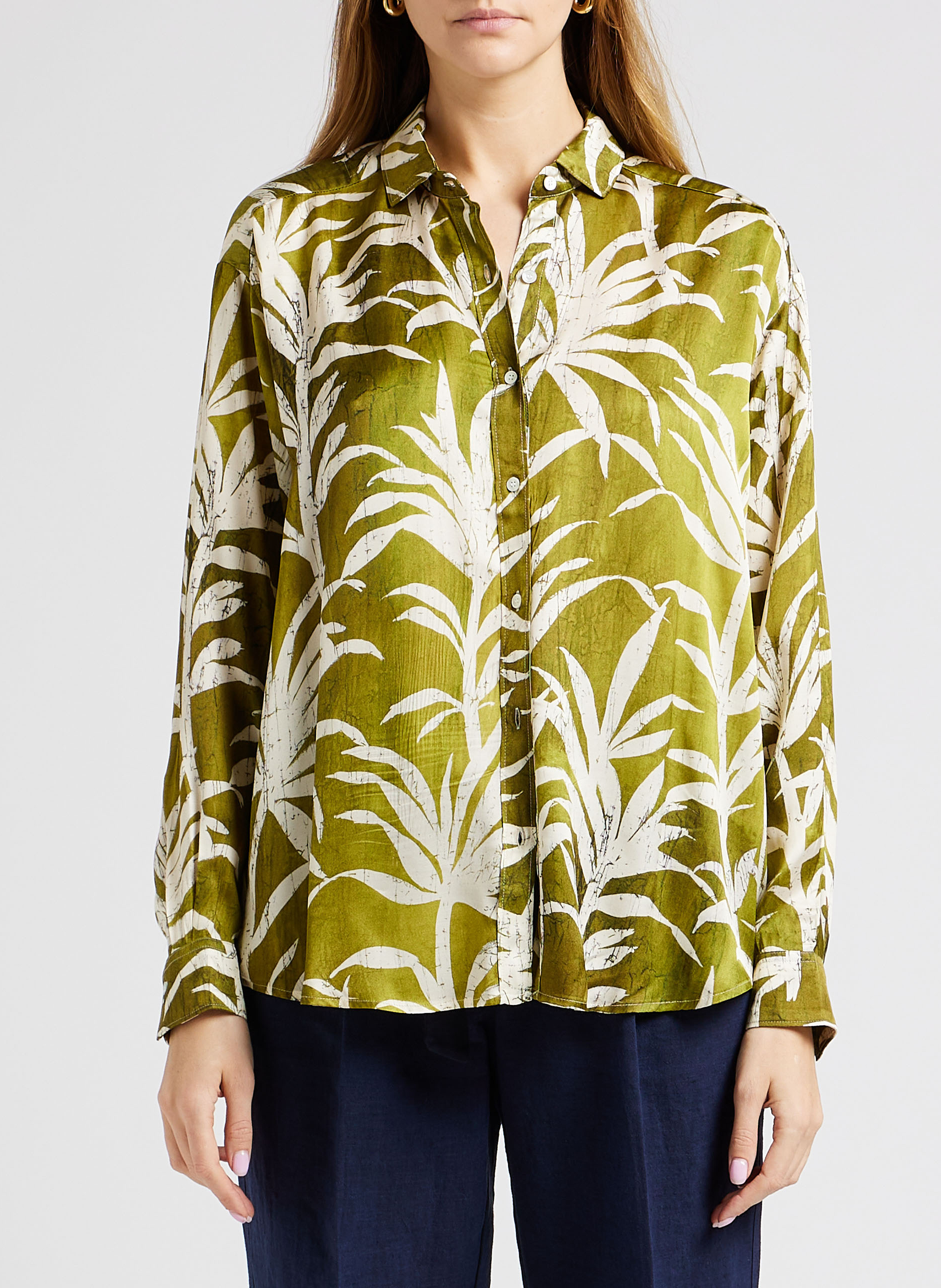 Loose-fit shirt with classic collar HARTFORD Khaki