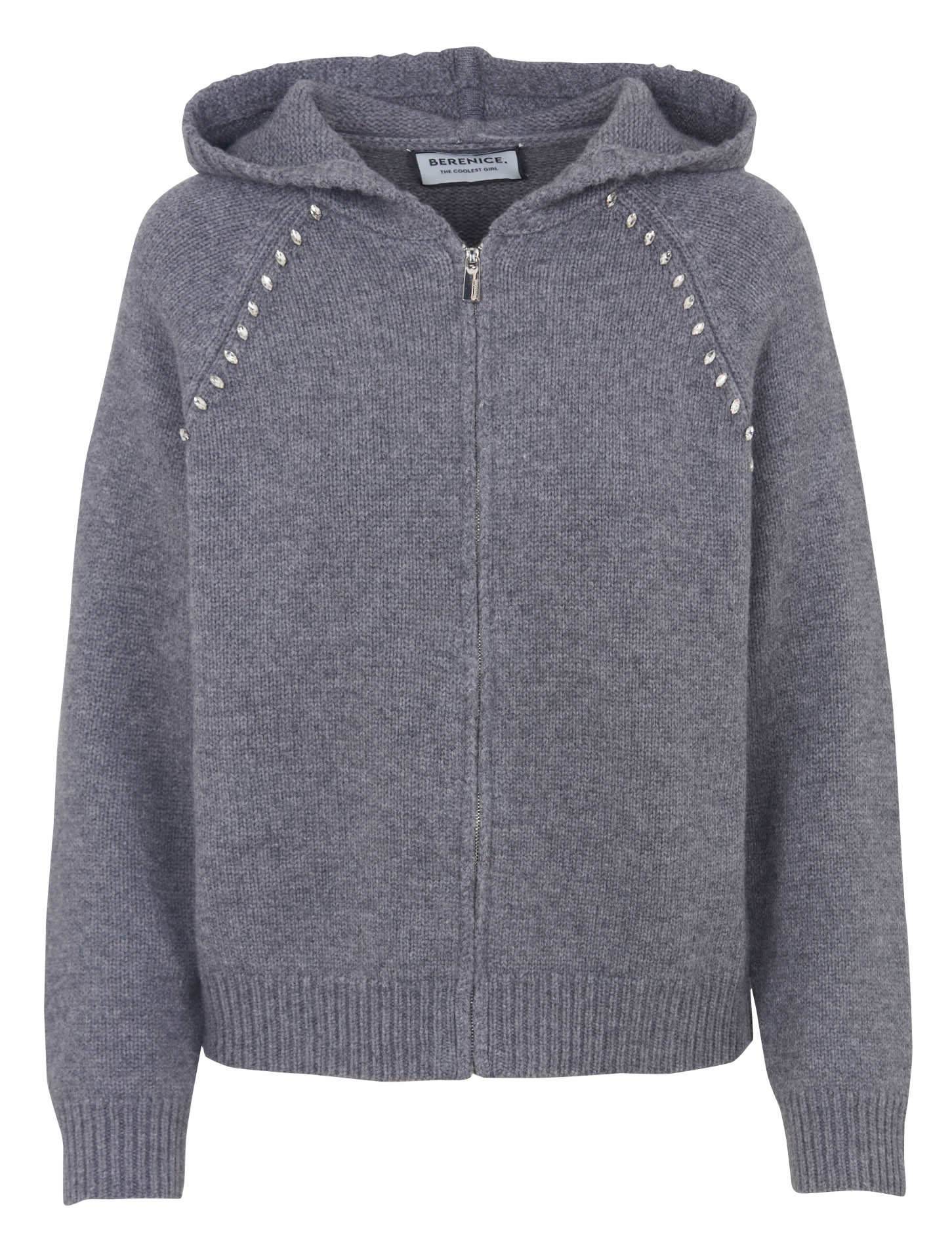 Chaleco de lana con capucha BERENICE Gris