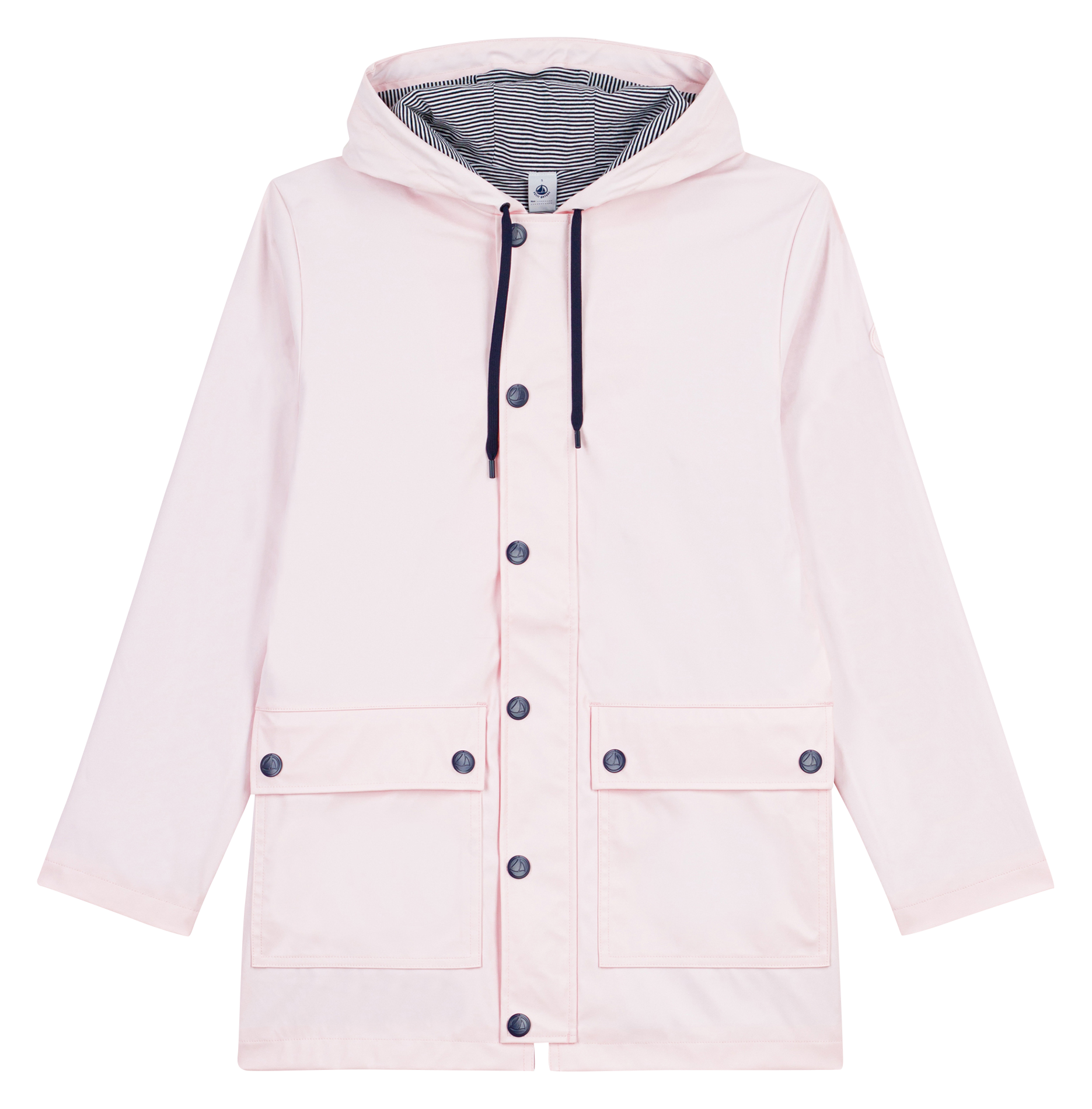 Parka droite à capuche cirée  PETIT BATEAU Rose