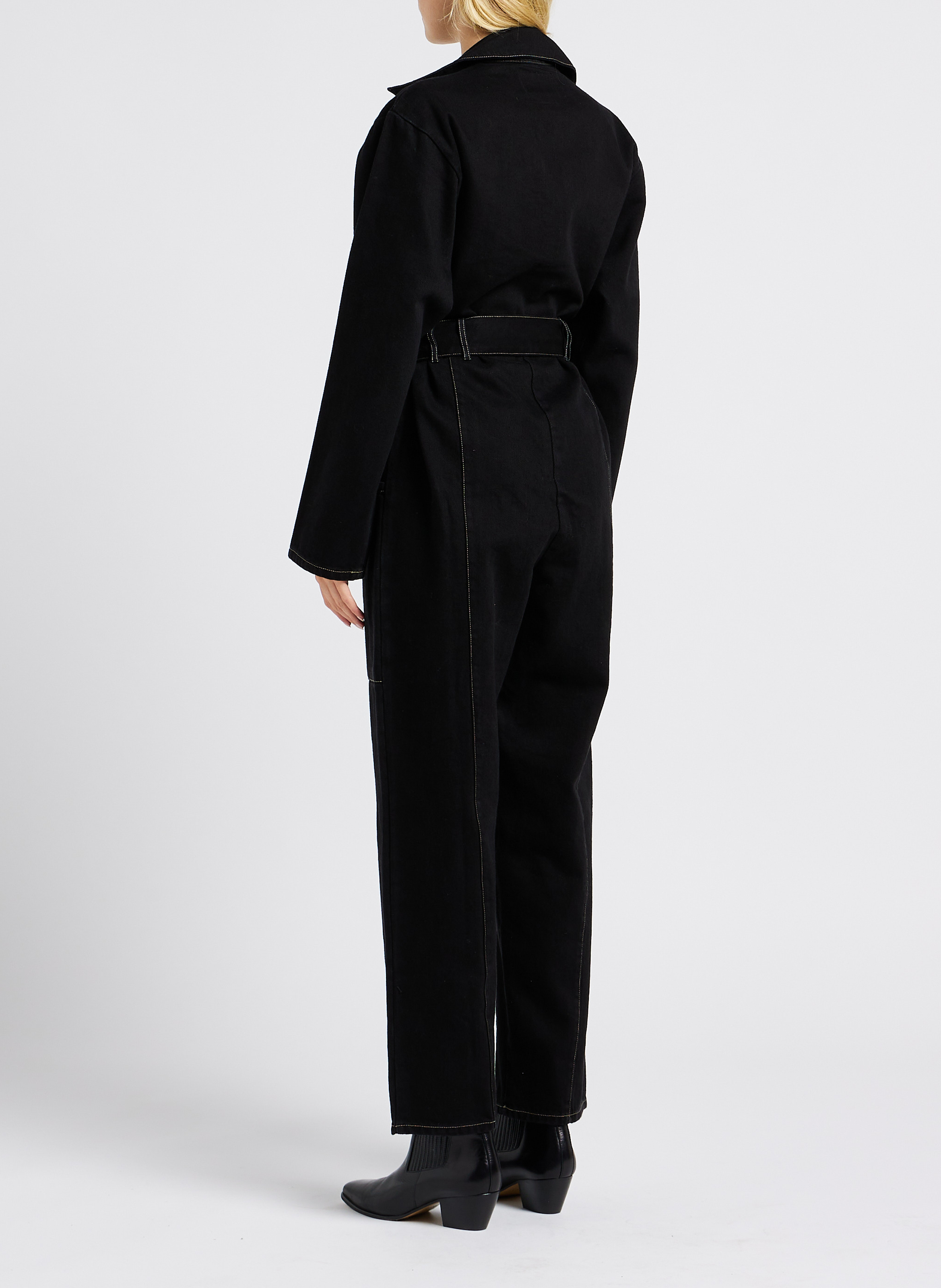 Combinaison col classique jean coton RITA ROW Noir