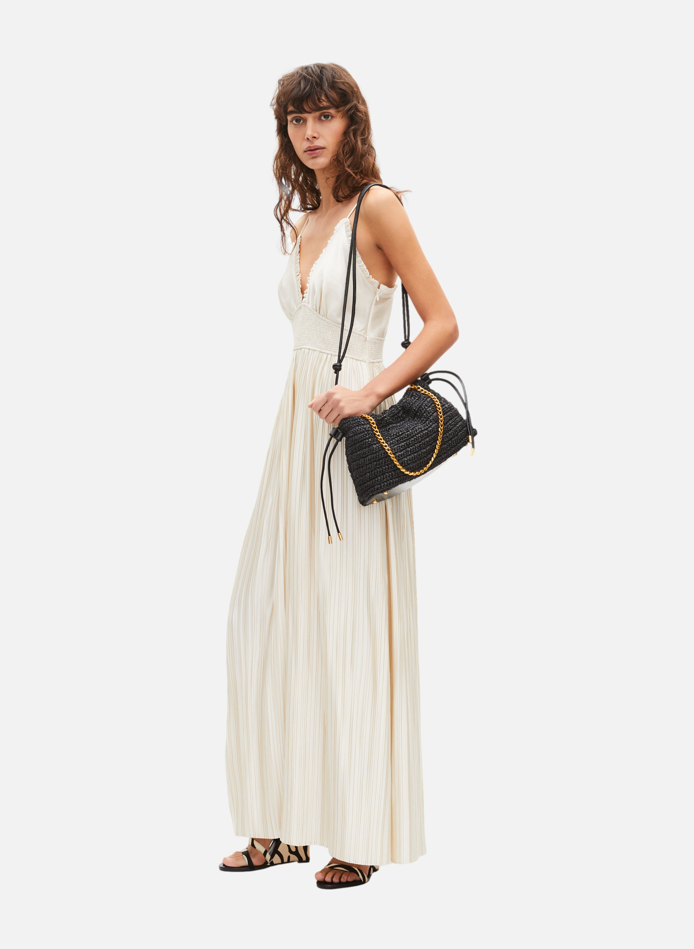 Long pleated dress THE KOOPLES Beige