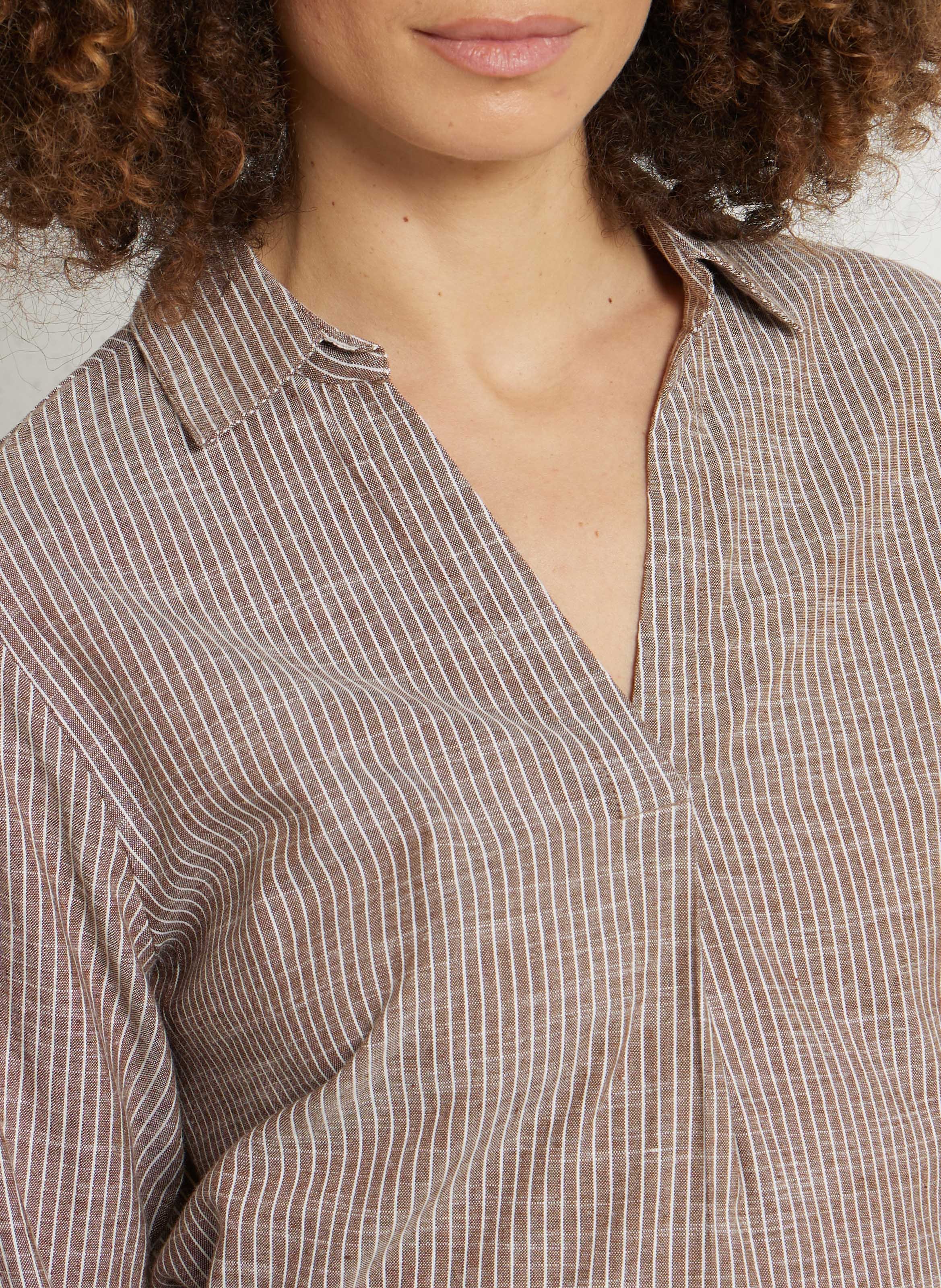 Loose-fit striped blouse SUD EXPRESS Brown