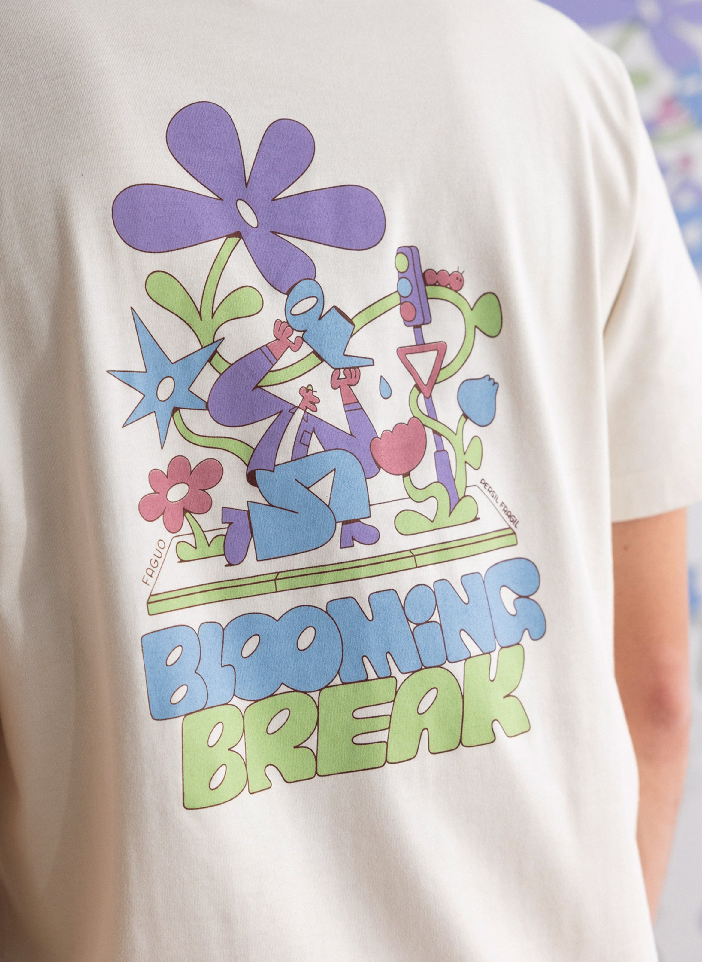 Tee-shirt oversize en coton et coton recyclé FAGUO Beige