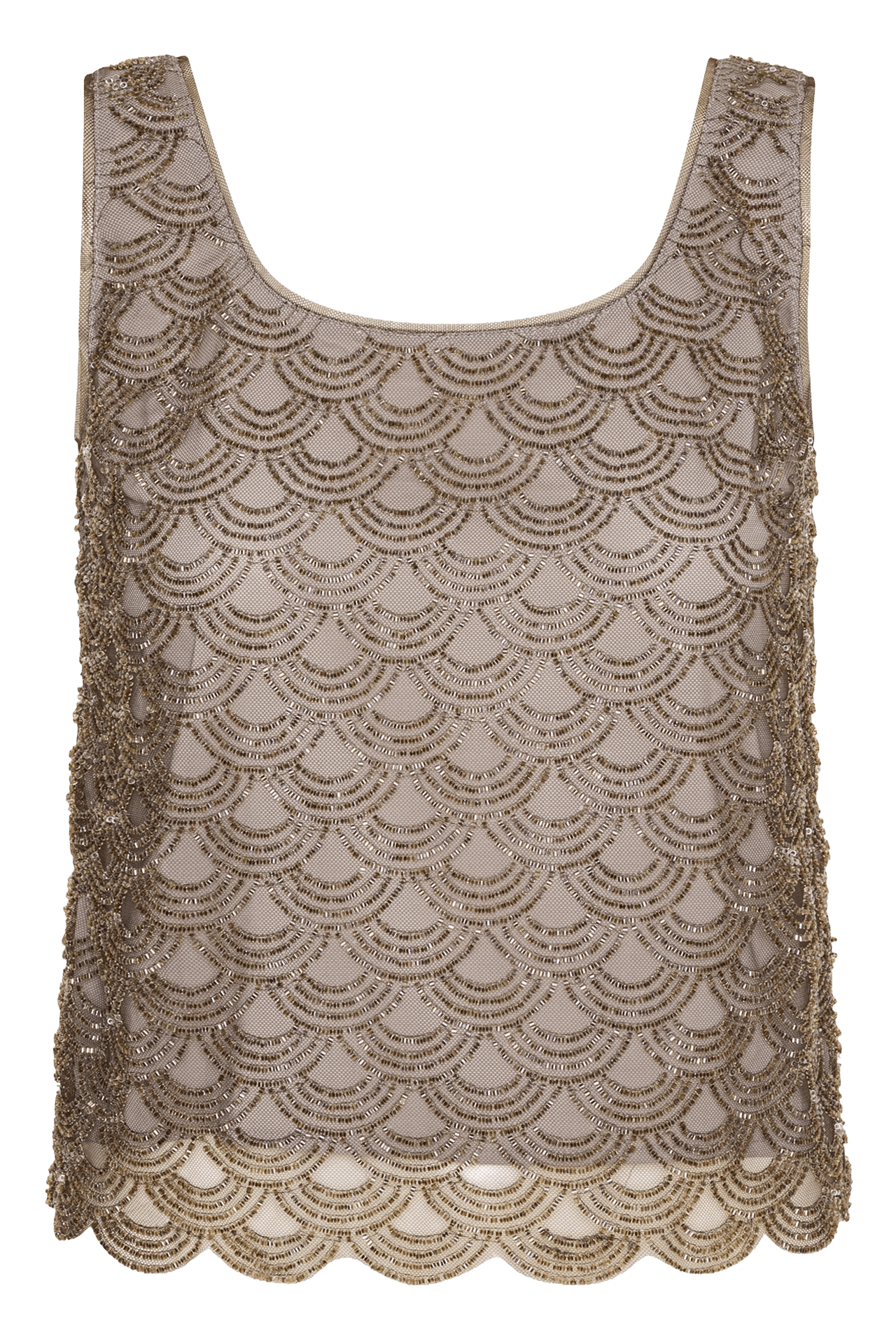 Top sans manches à perles sequins ROTATE Gris