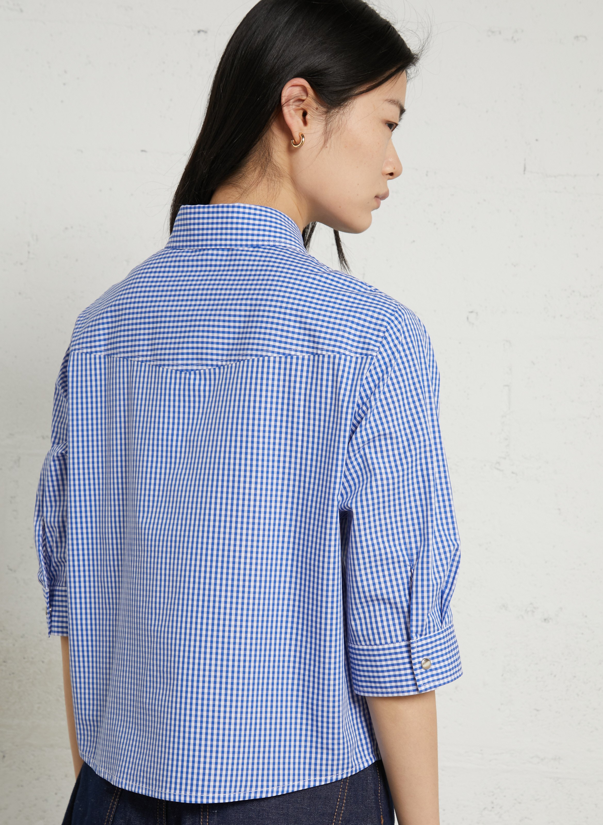 Straight striped cotton shirt SUZIE WINKLE Blue