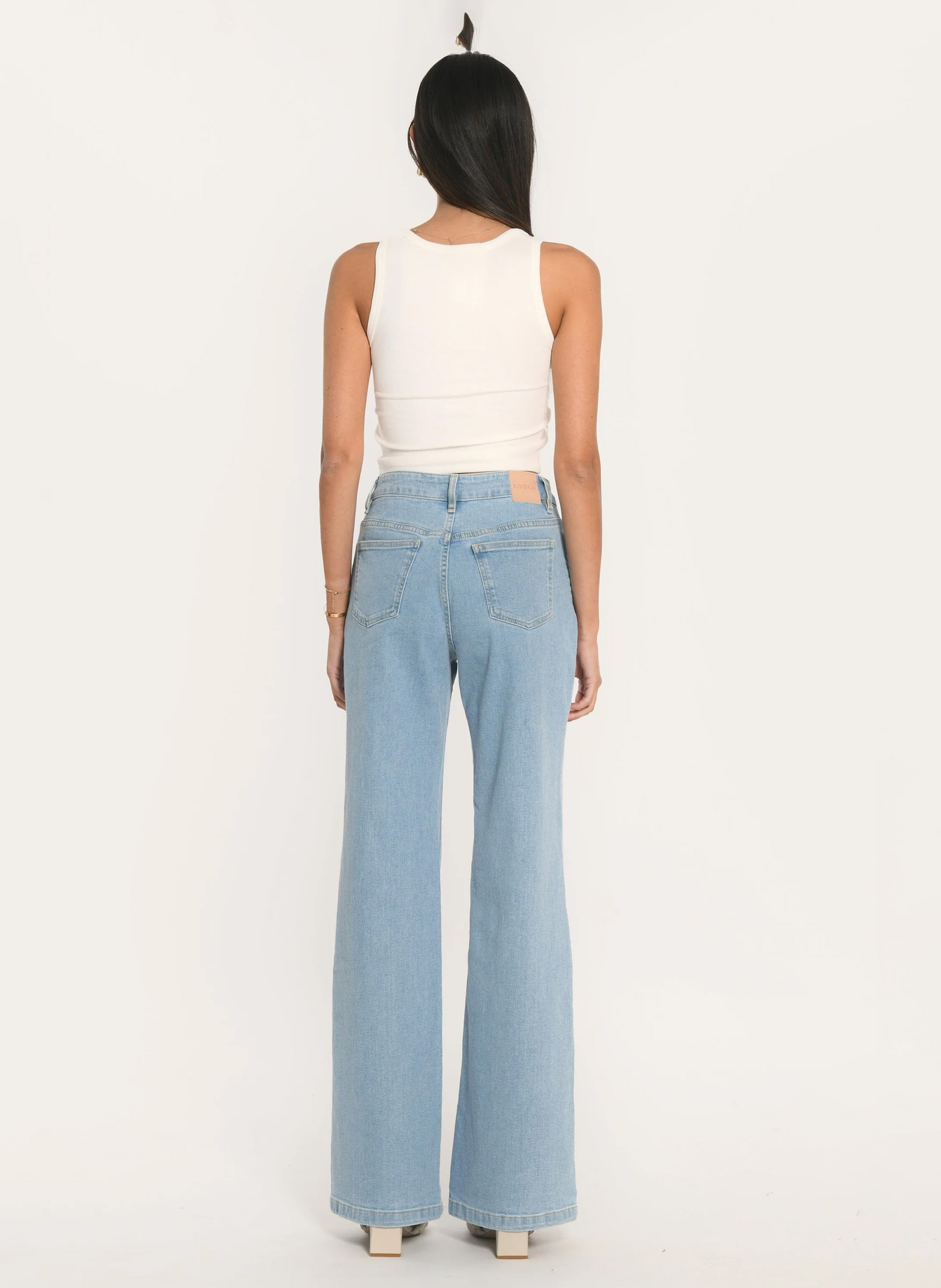 Farbige Straight Cut Jeans mit 5 Taschen KOOKAI Blau