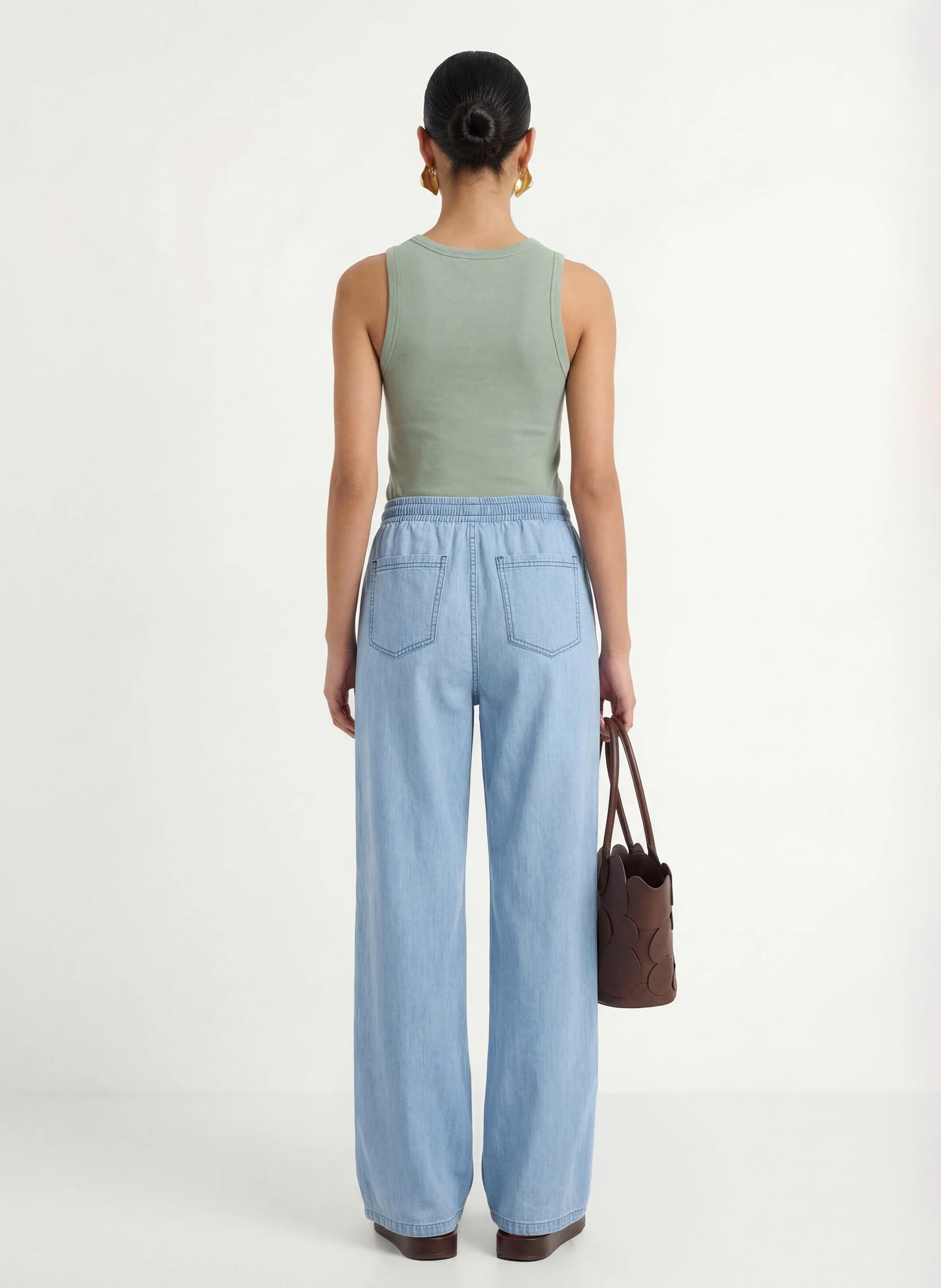 Pantalon droit en coton KOOKAI Bleu
