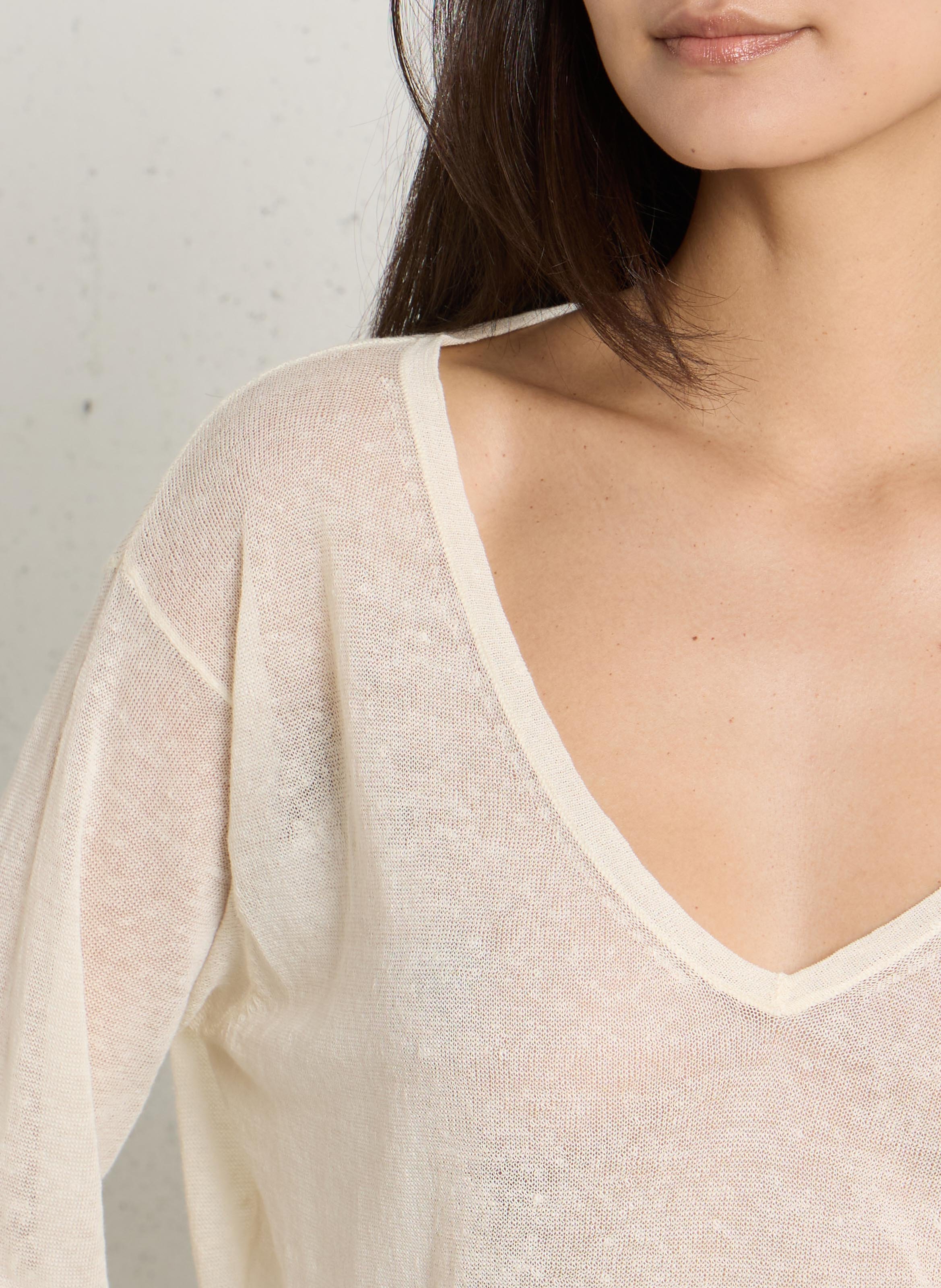 Cropped trui van linnen  AMERICAN VINTAGE Beige