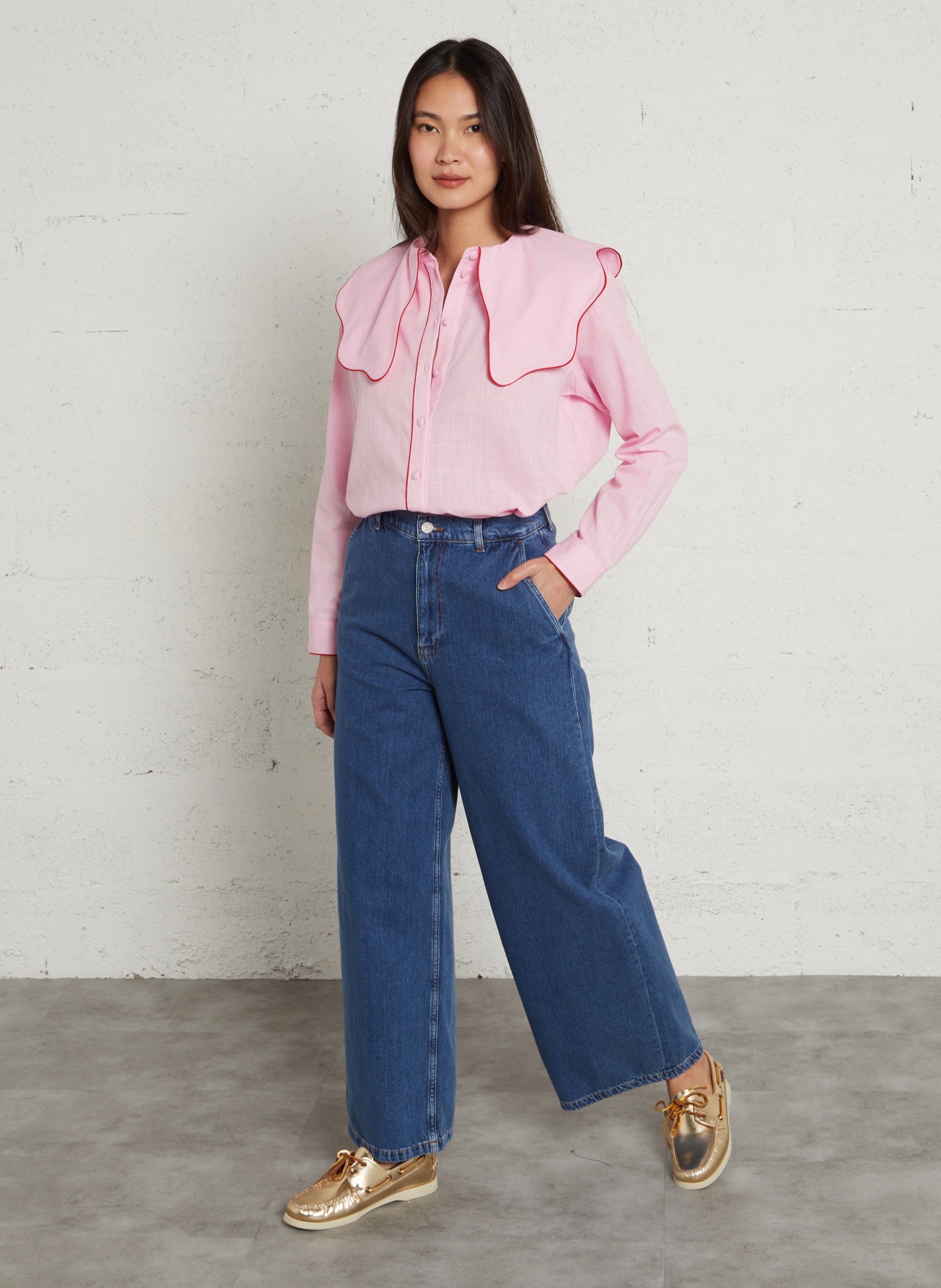 Chemise oversize en coton ELISE CHALMIN Rose