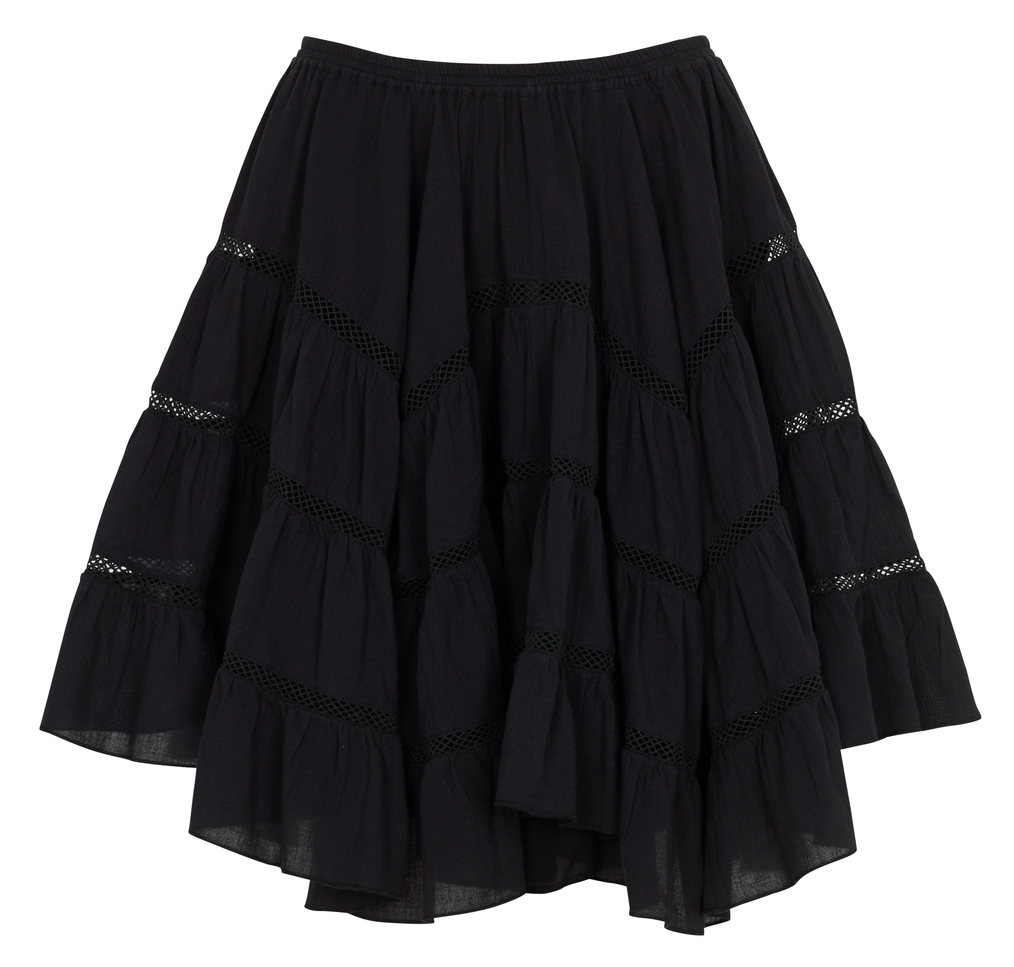 Short flared ruffle skirt BERENICE Black