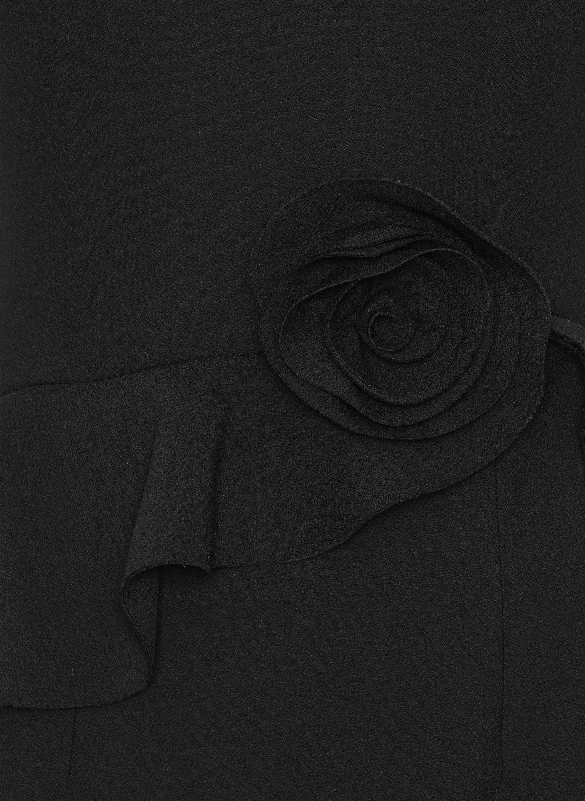 Short form-fitting round-neck dress ROTATE Black