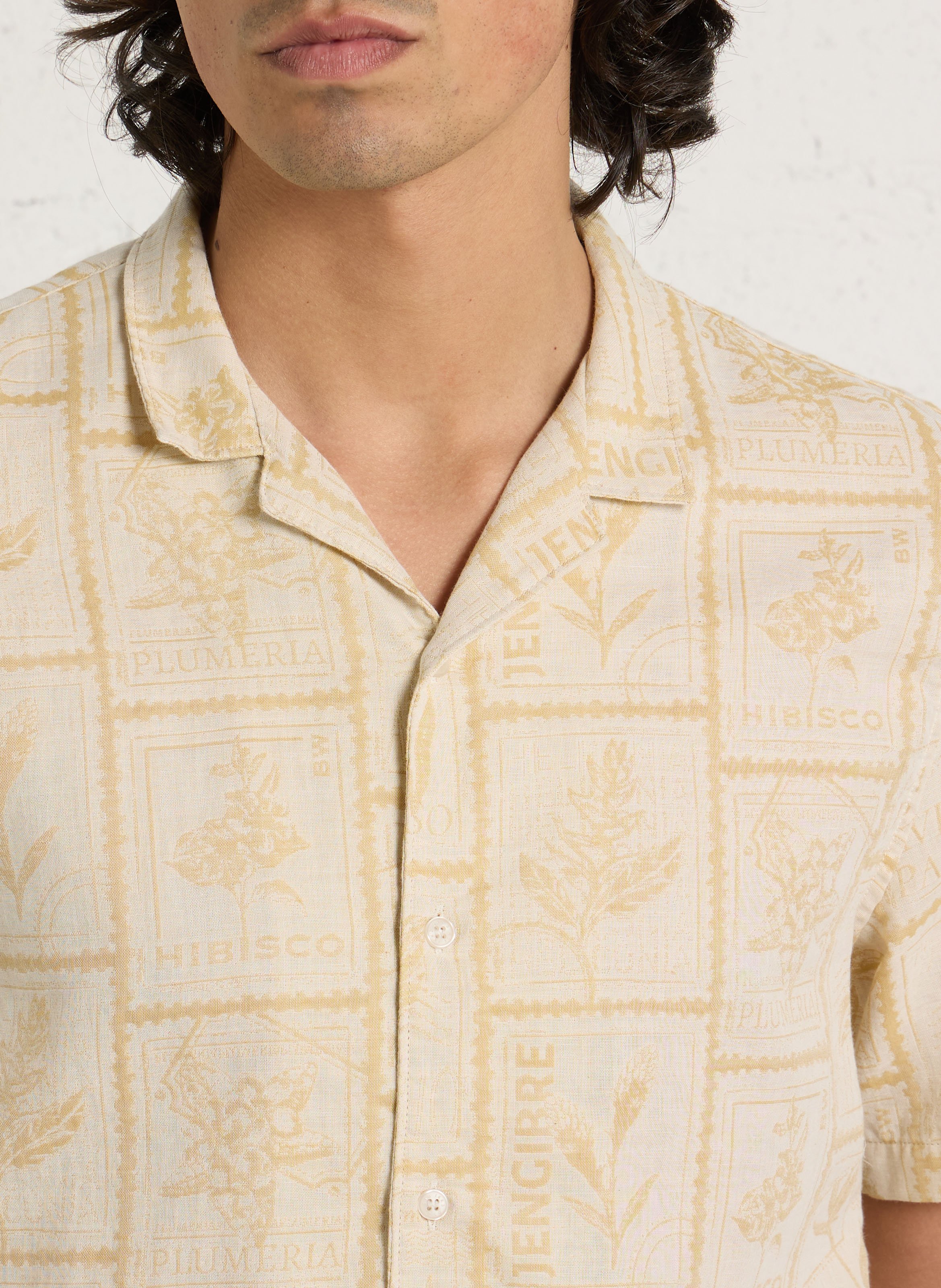 Chemise droite en coton IKKS Jaune