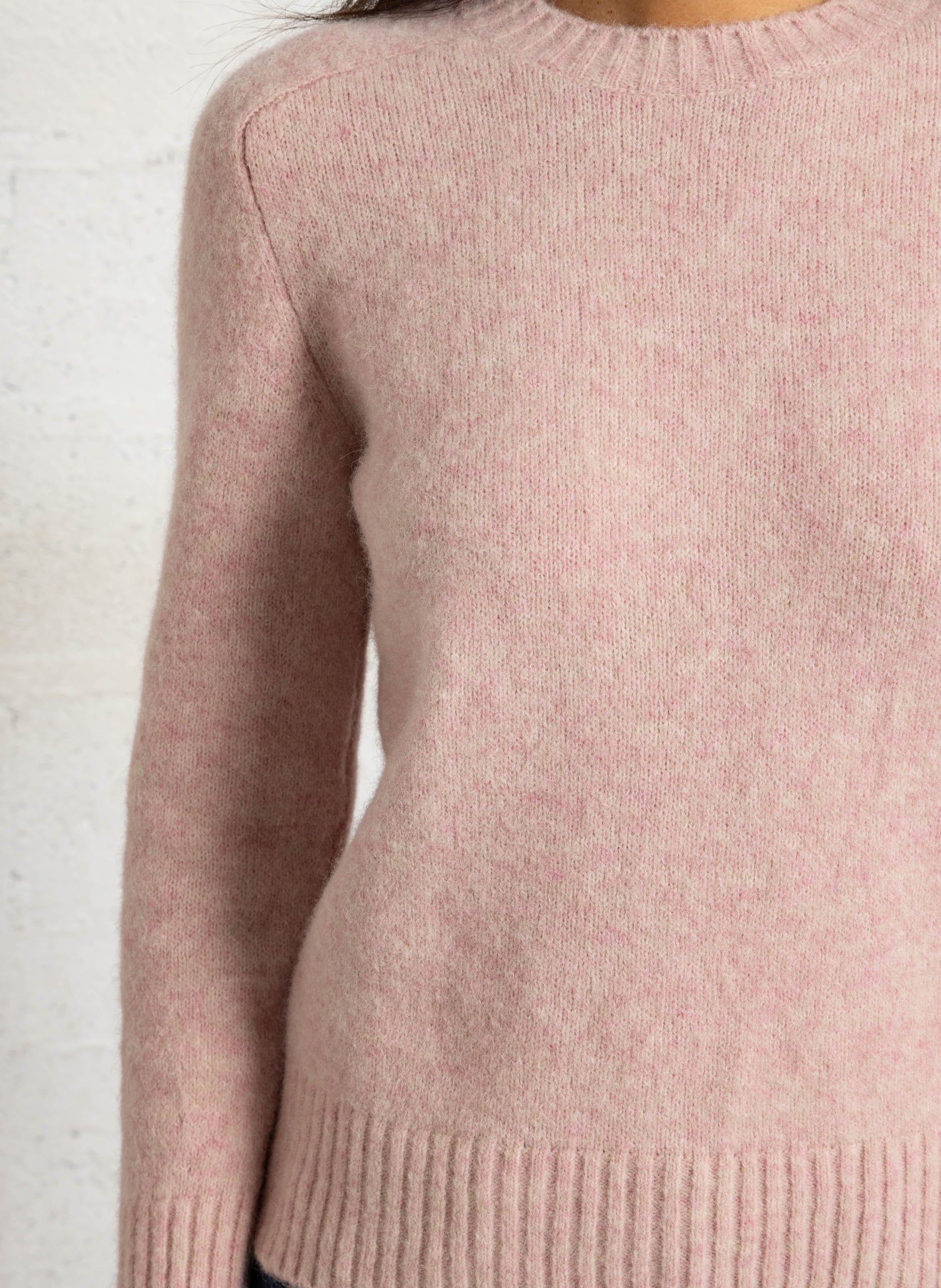 Oversize round-neck knit sweater SOEUR Pink
