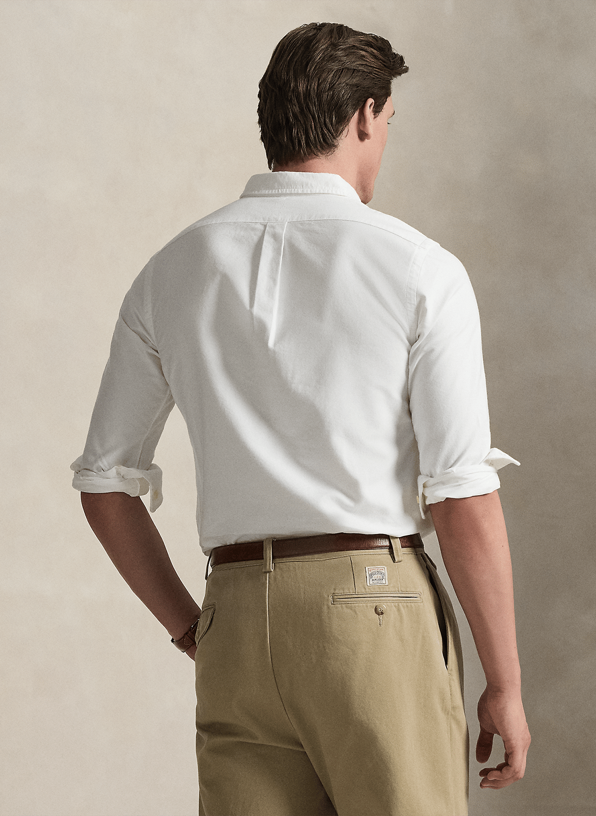 Chemise col américain slim-fit en Oxford de coton | Blanc POLO RALPH LAUREN Homme