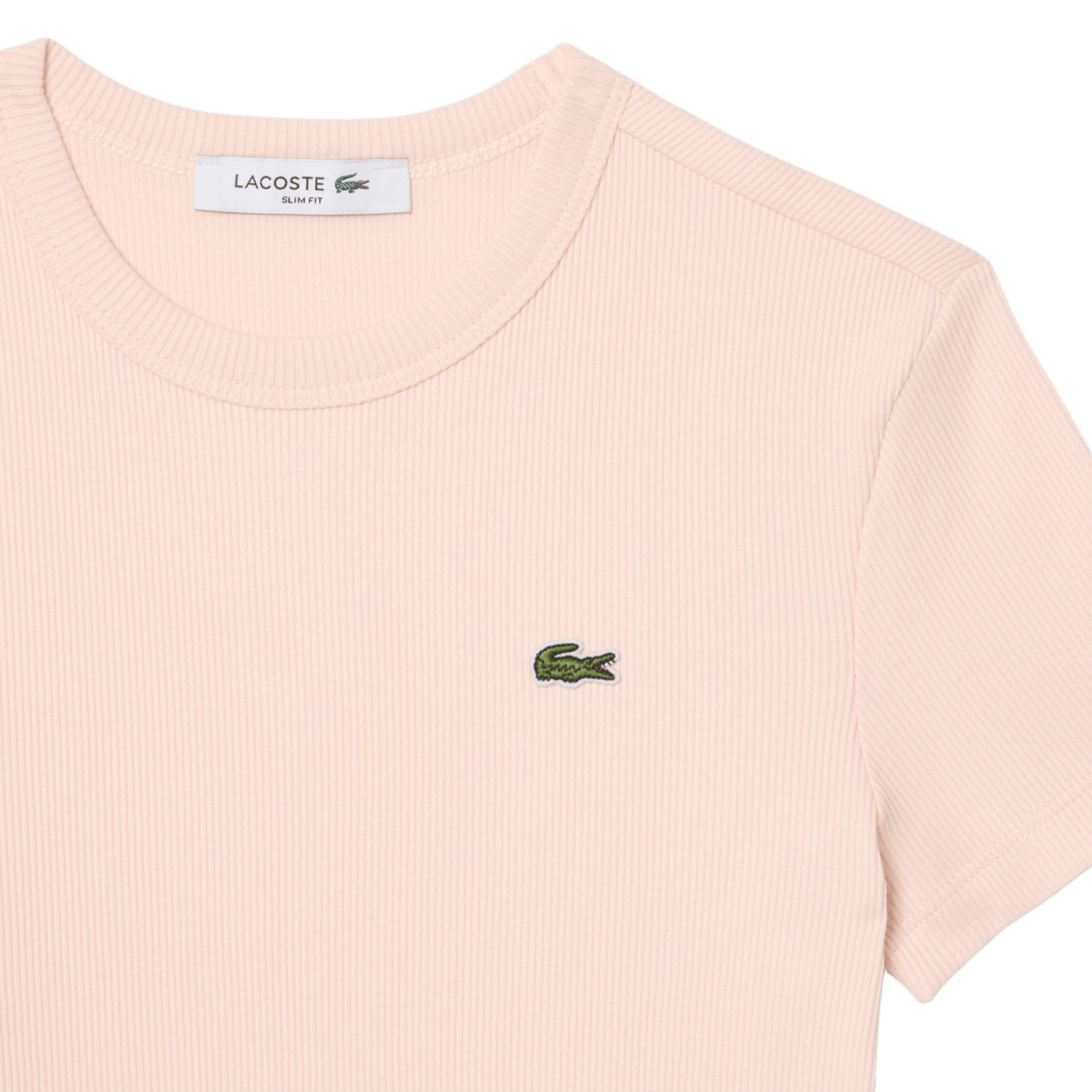 Close-fit round-neck cotton T-shirt LACOSTE Pink
