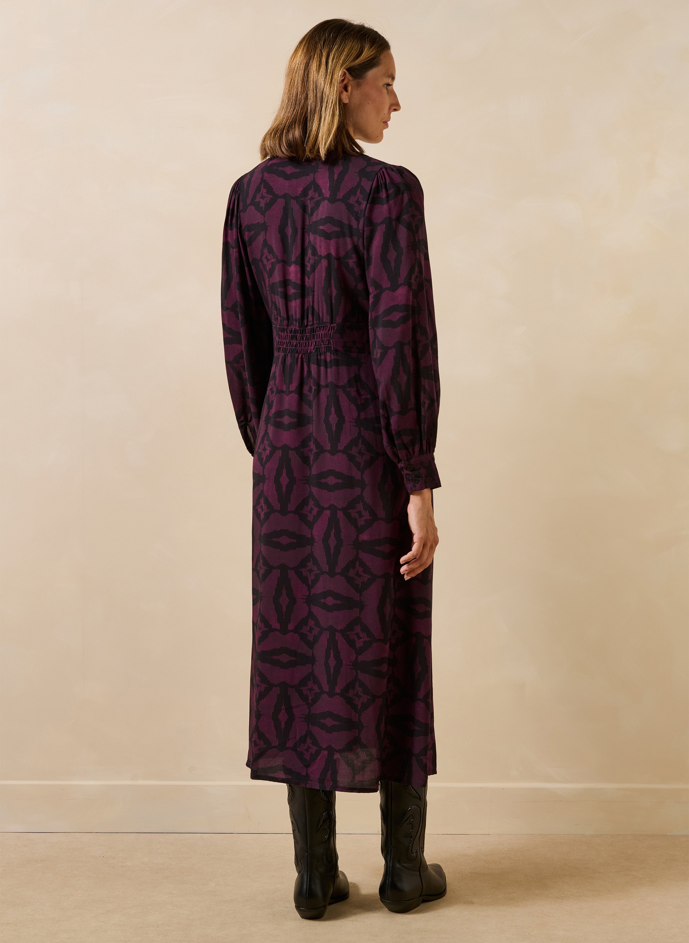 Long straight printed dress LA FEE MARABOUTEE Multicolored